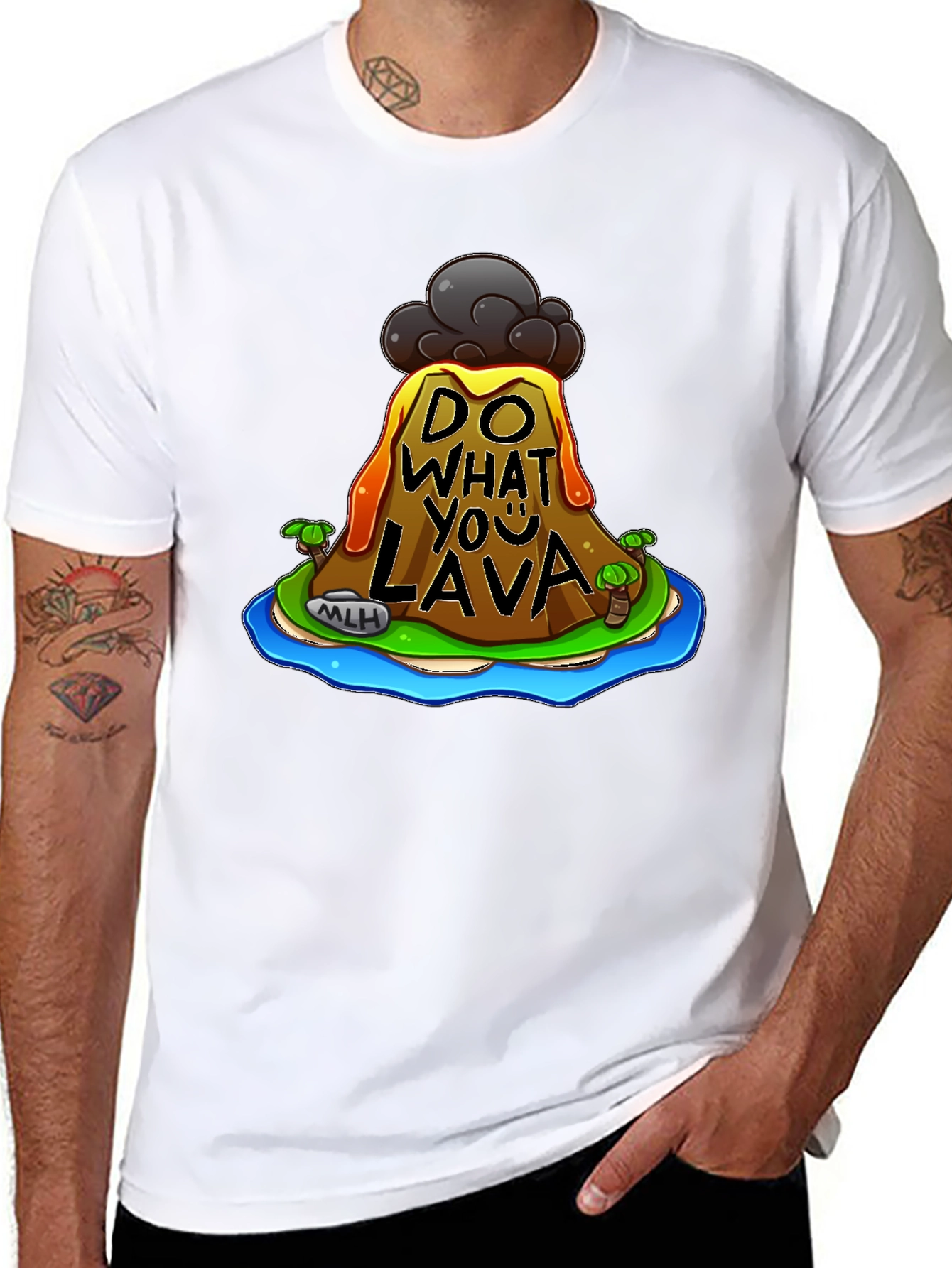 Black Do What You Lava Graphic Tee - Black Cotton T-Shirt view 8