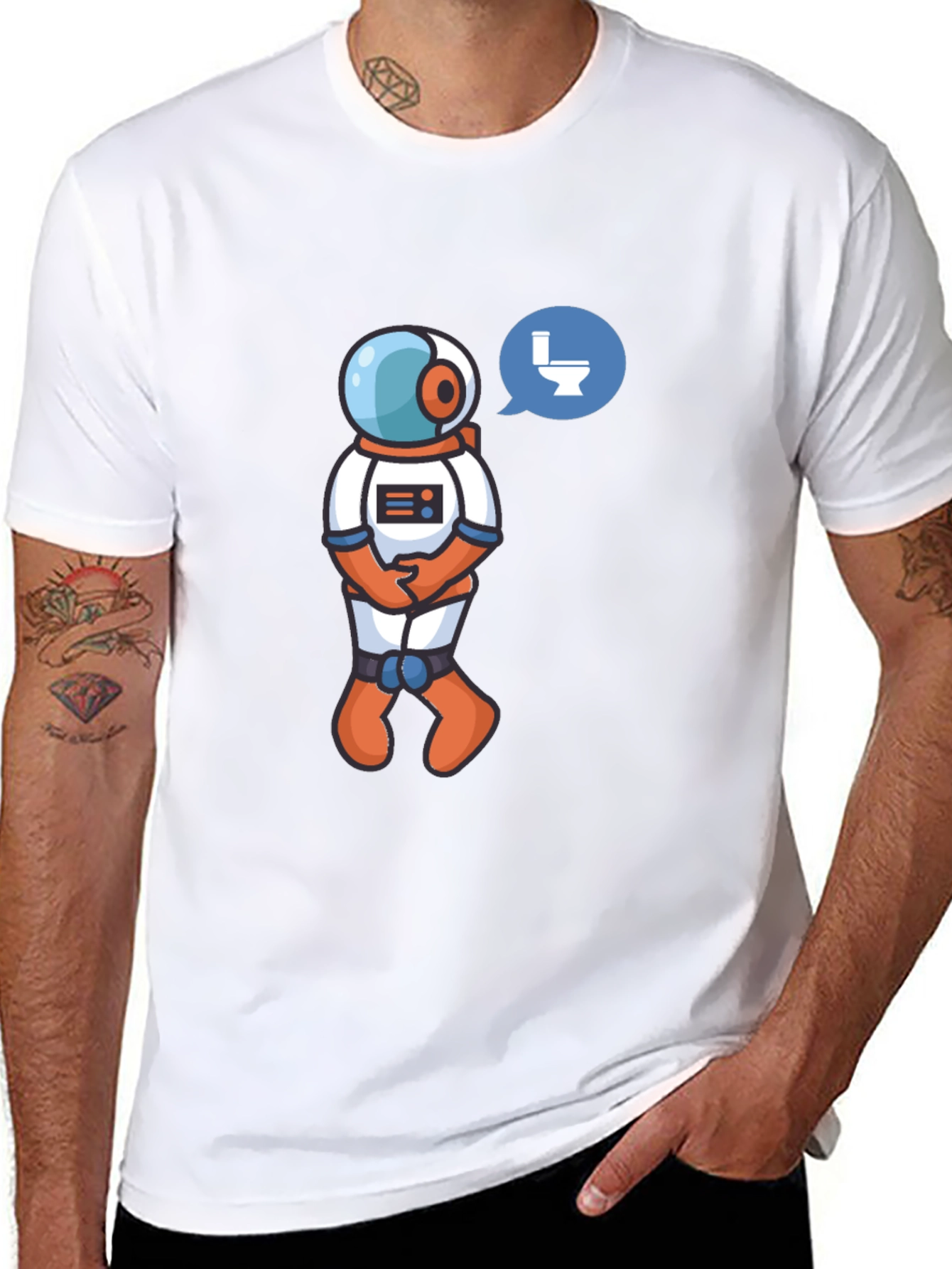 Black Astronaut Toilet Humor T-Shirt - Black view 8