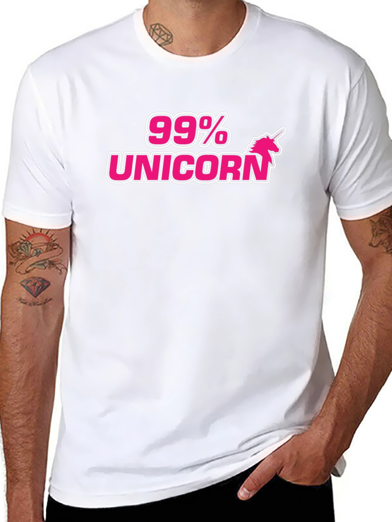 Black 99% Unicorn T-Shirt - Quirky Graphic Tee view 8