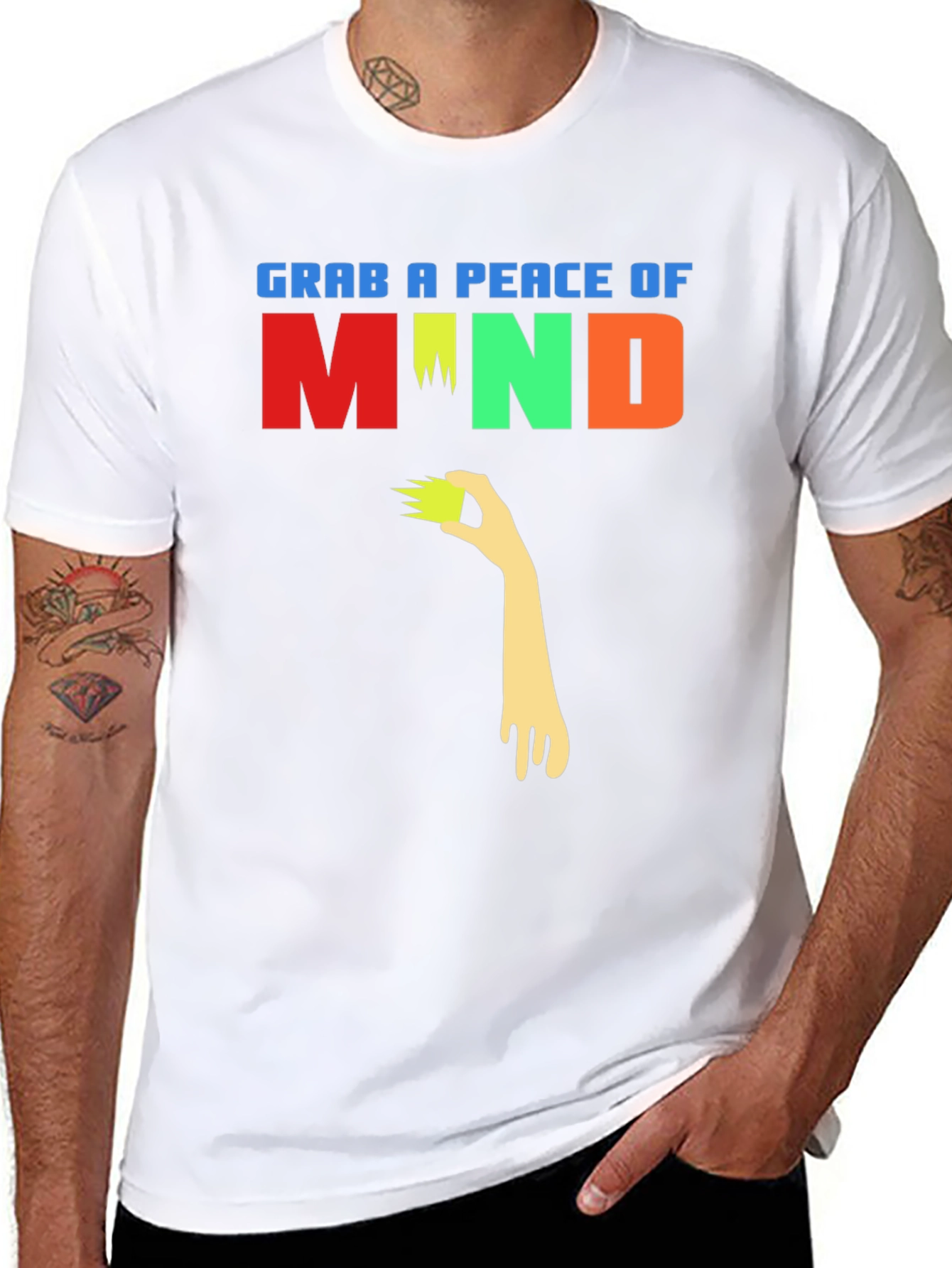 Black Grab A Peace Of Mind Graphic T-Shirt view 8