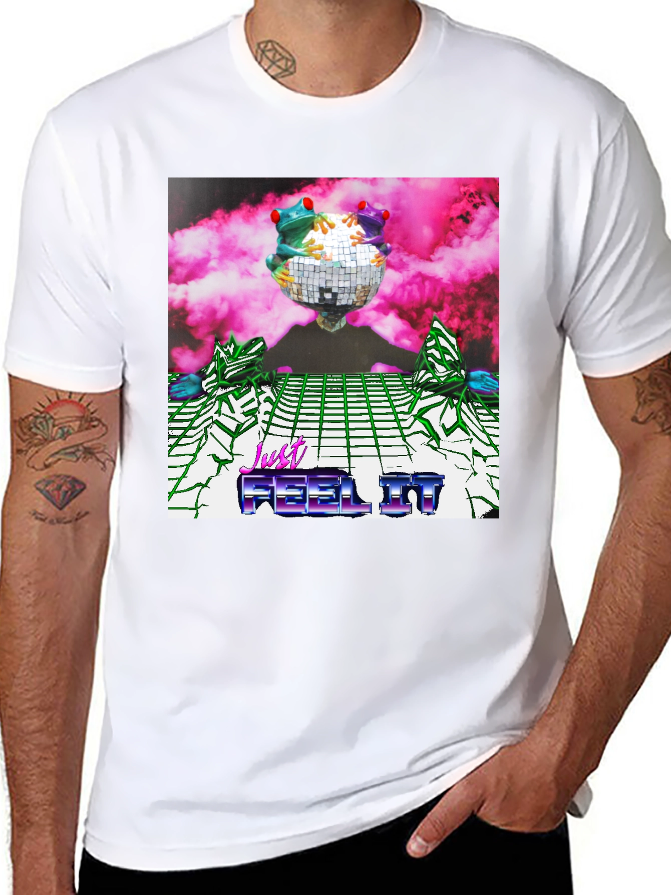 Black Retro Frogs Disco Ball Graphic Tee view 8