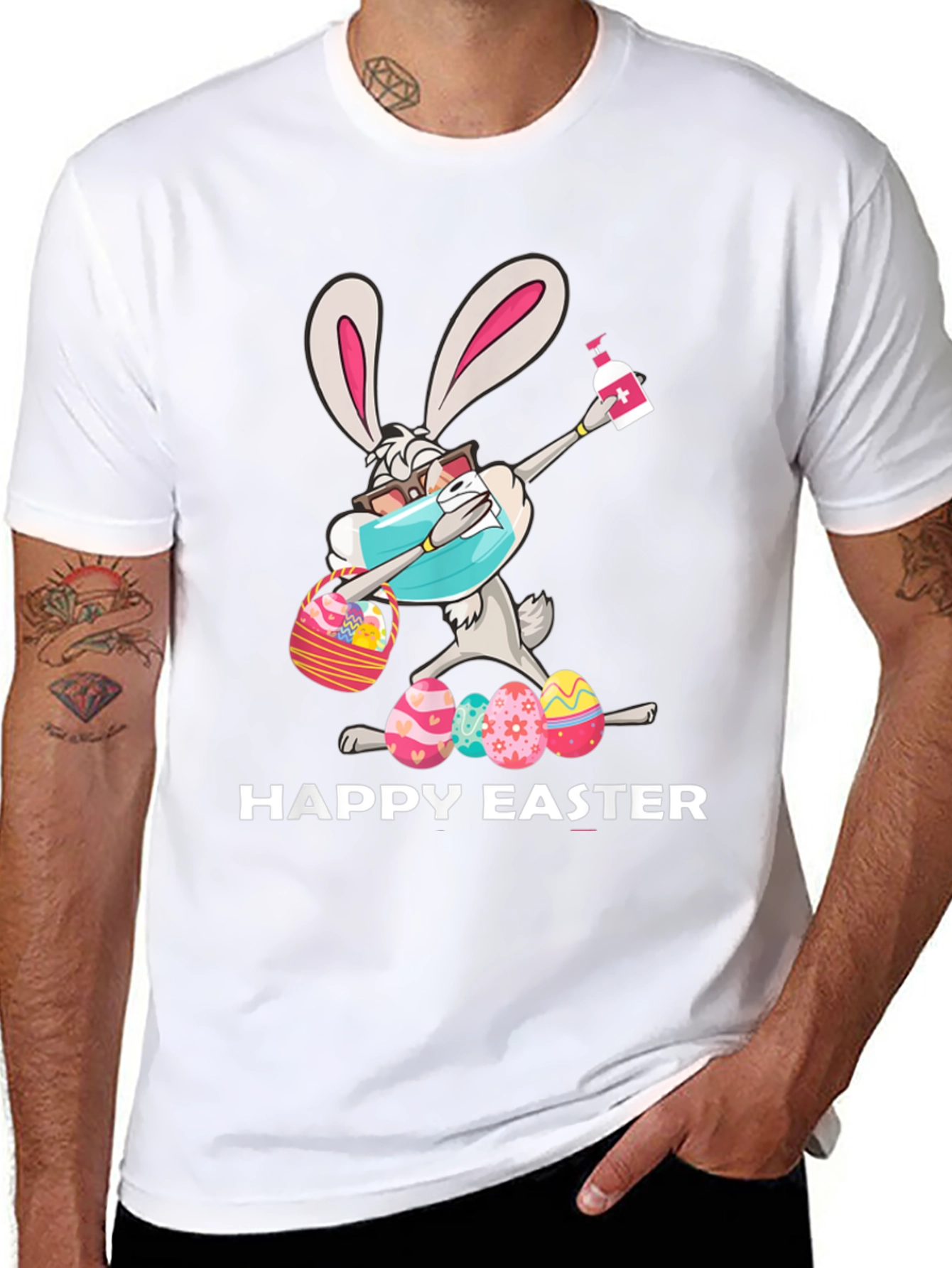 Black Happy Easter Bunny T-Shirt - Quarantine Edition view 8