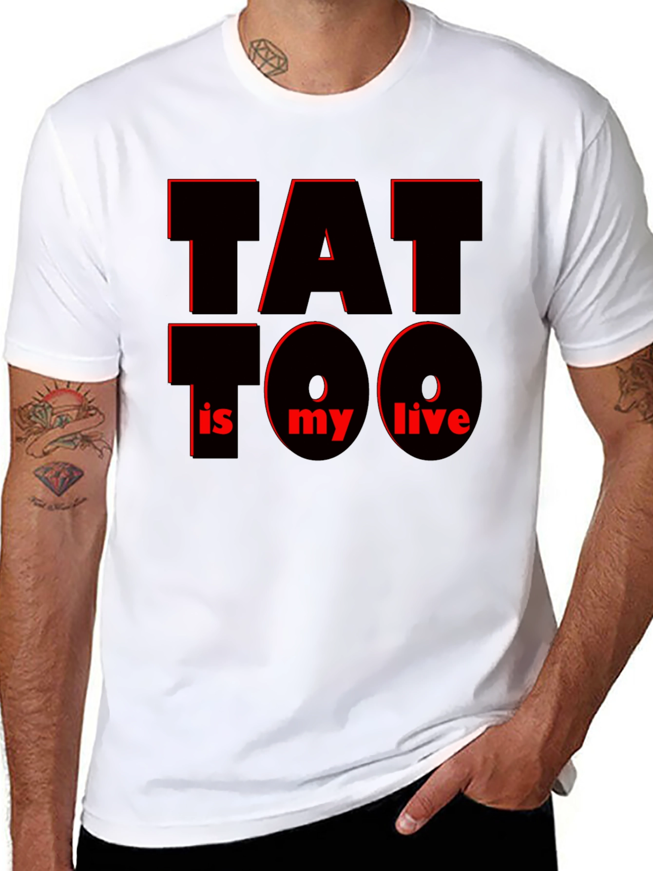 Black Tattoo Is My Life Graphic Tee - Black view 8
