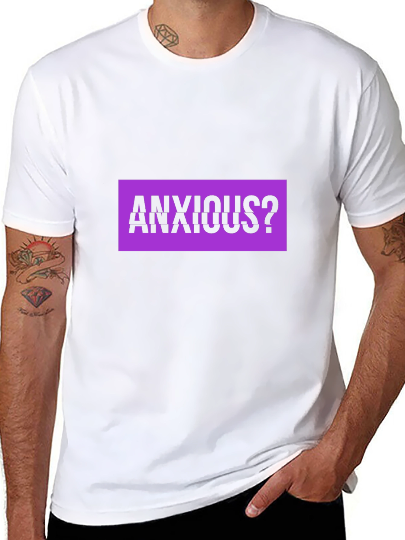 Black Anxious? Graphic Tee - Black Cotton T-Shirt view 8