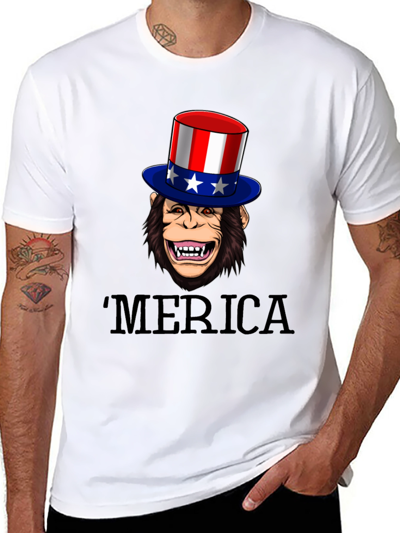 Black Patriotic Monkey T-Shirt view 8