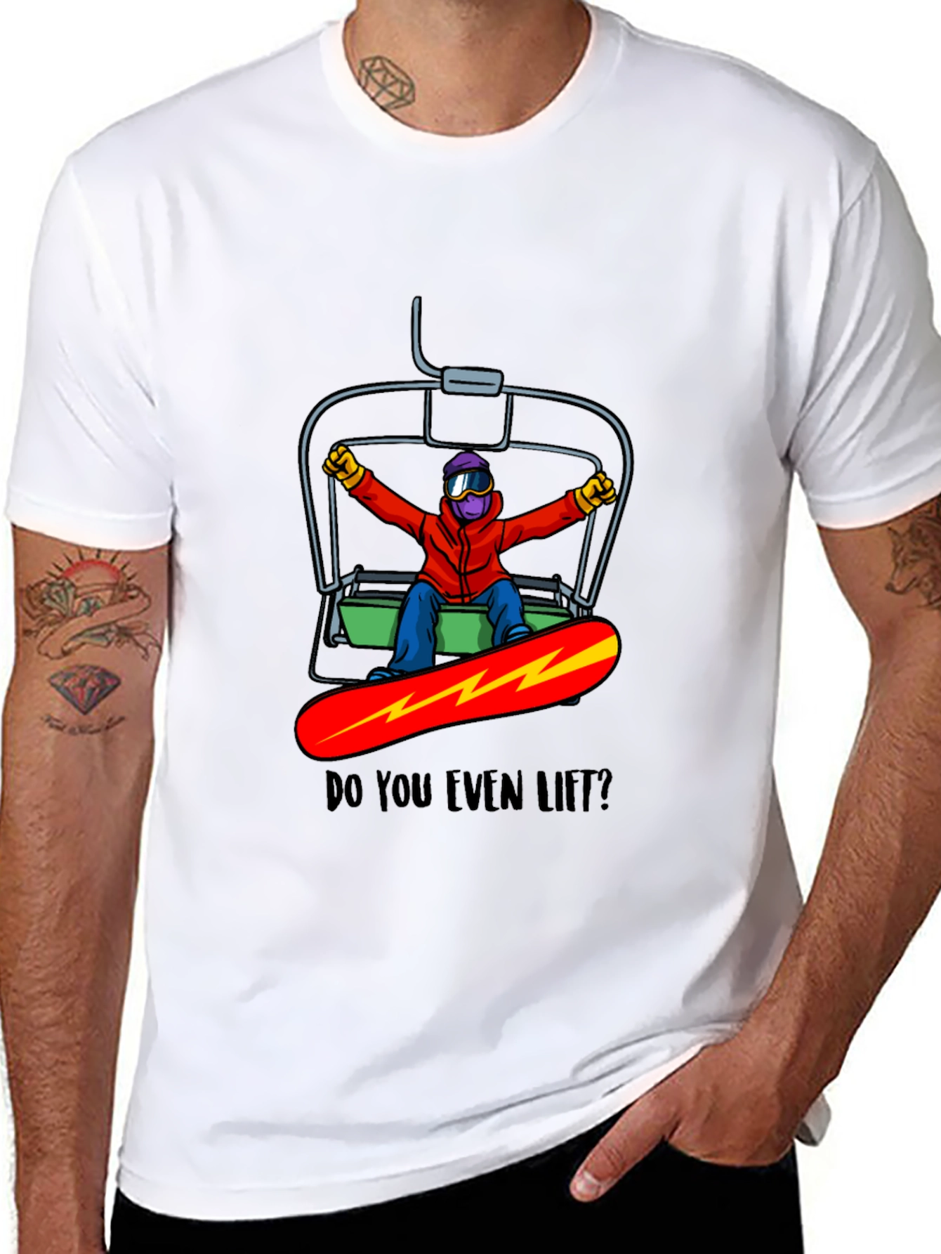 Black Snowboarder 'Do You Even Lift?' Graphic Tee view 8