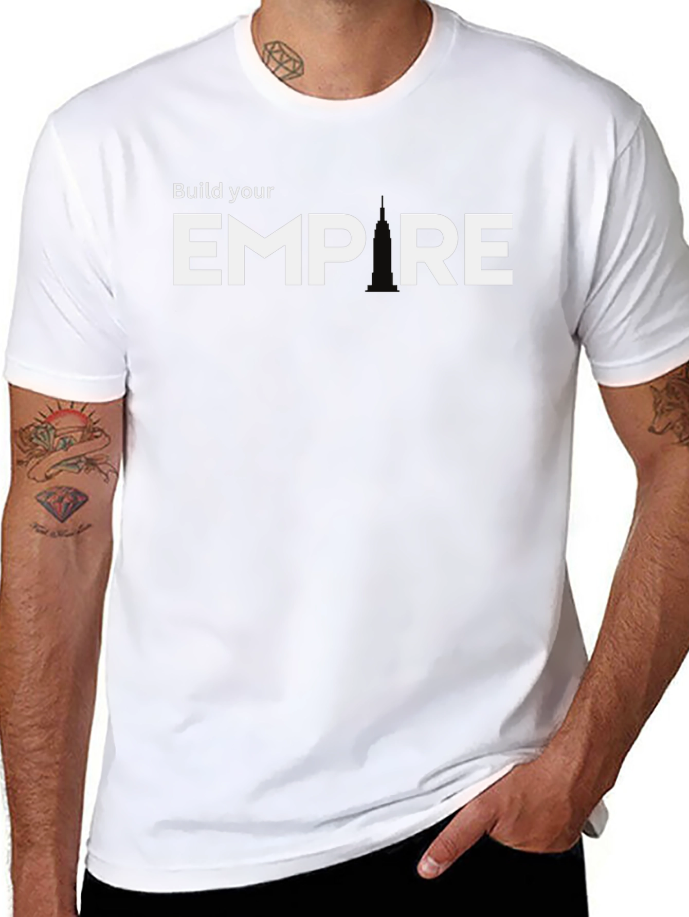 Black Build Your Empire Graphic Tee - Black Cotton Blend view 8