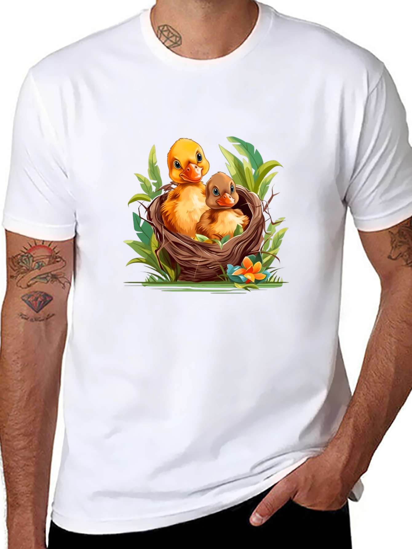 Black Ducklings in Nest Graphic T-Shirt view 8