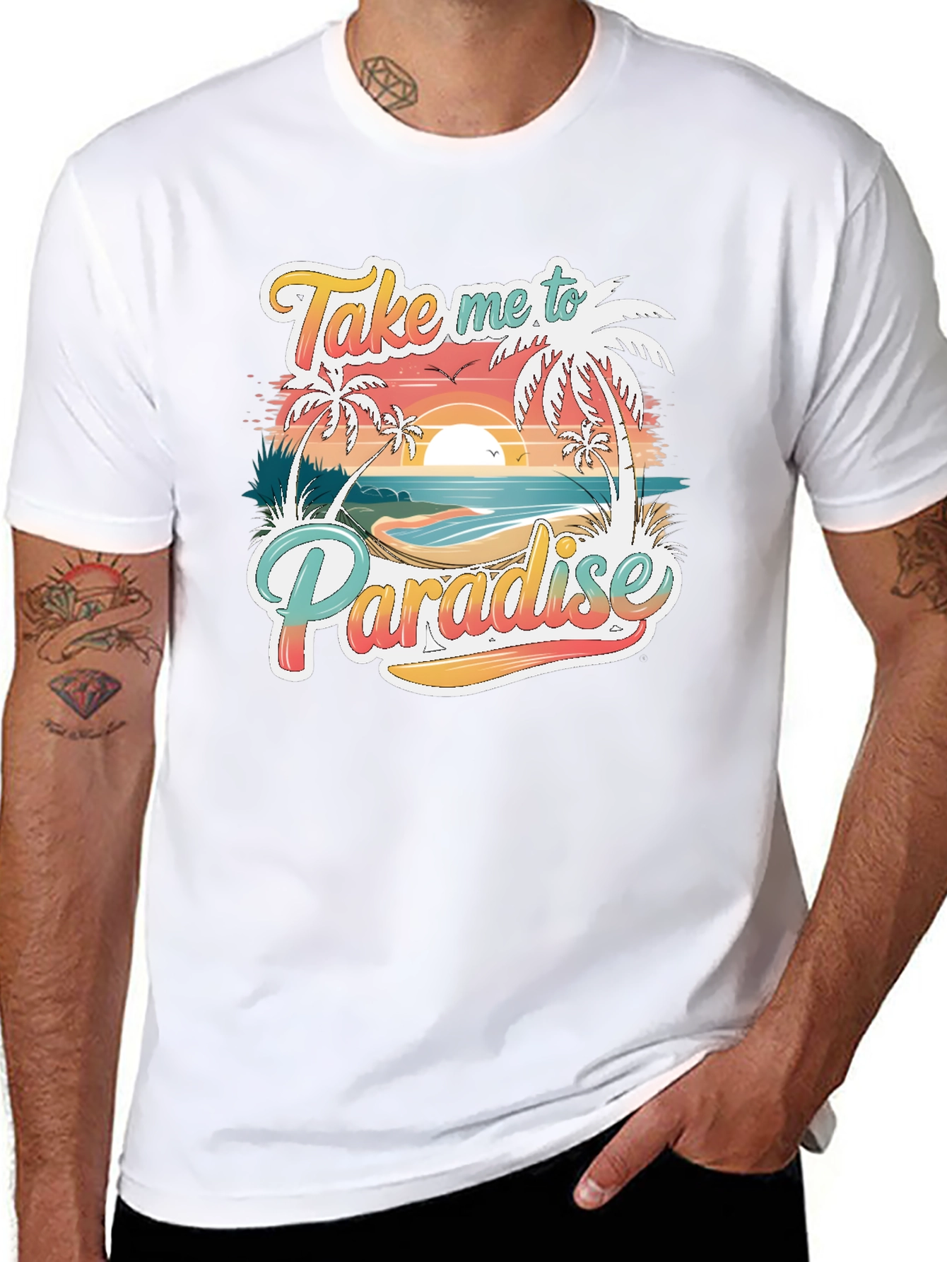 Black Take Me to Paradise Graphic Tee view 8
