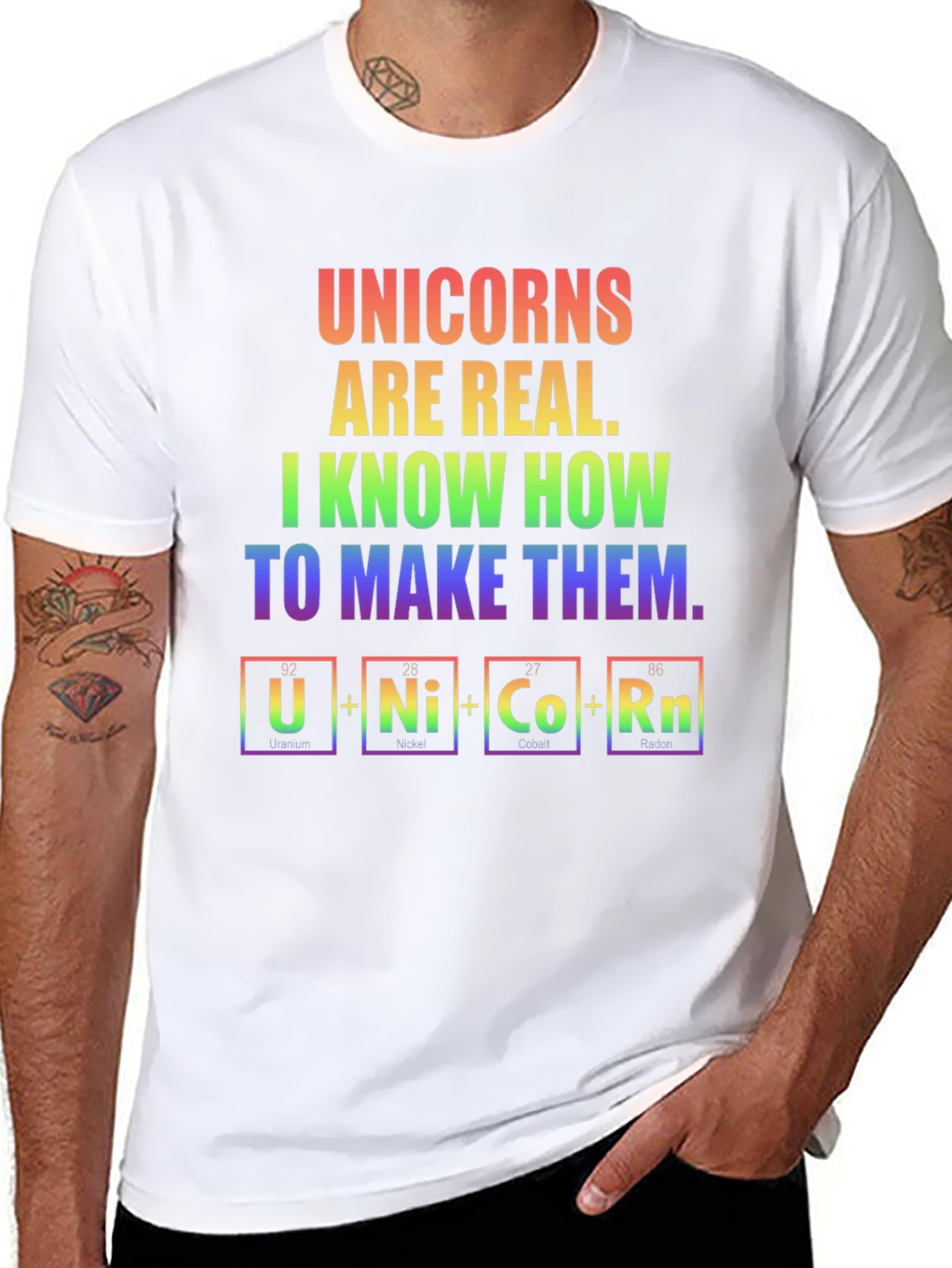 Unicorns Are Real Rainbow Periodic Table T-Shirt - 8