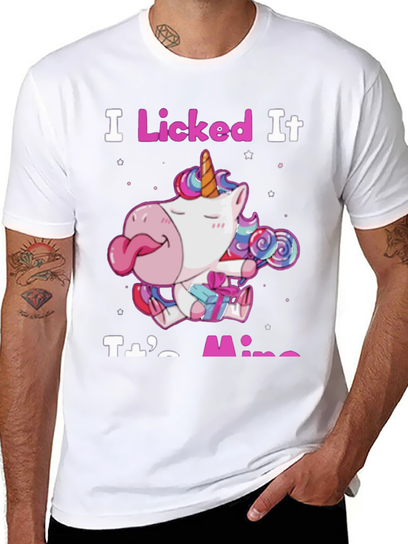 Black I Licked It Unicorn T-Shirt view 8