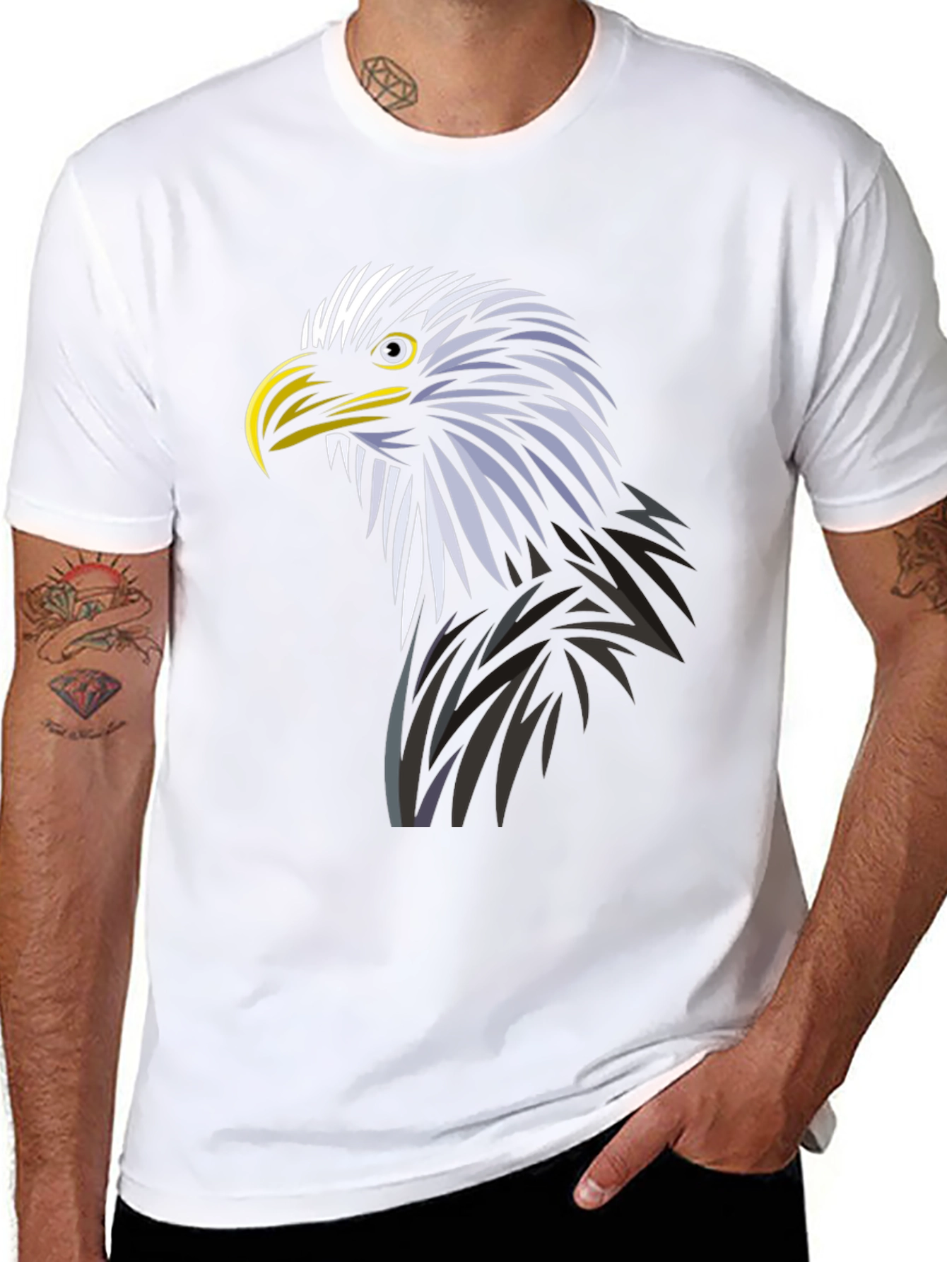 Black Eagle Graphic Tee - Black Cotton Blend view 8