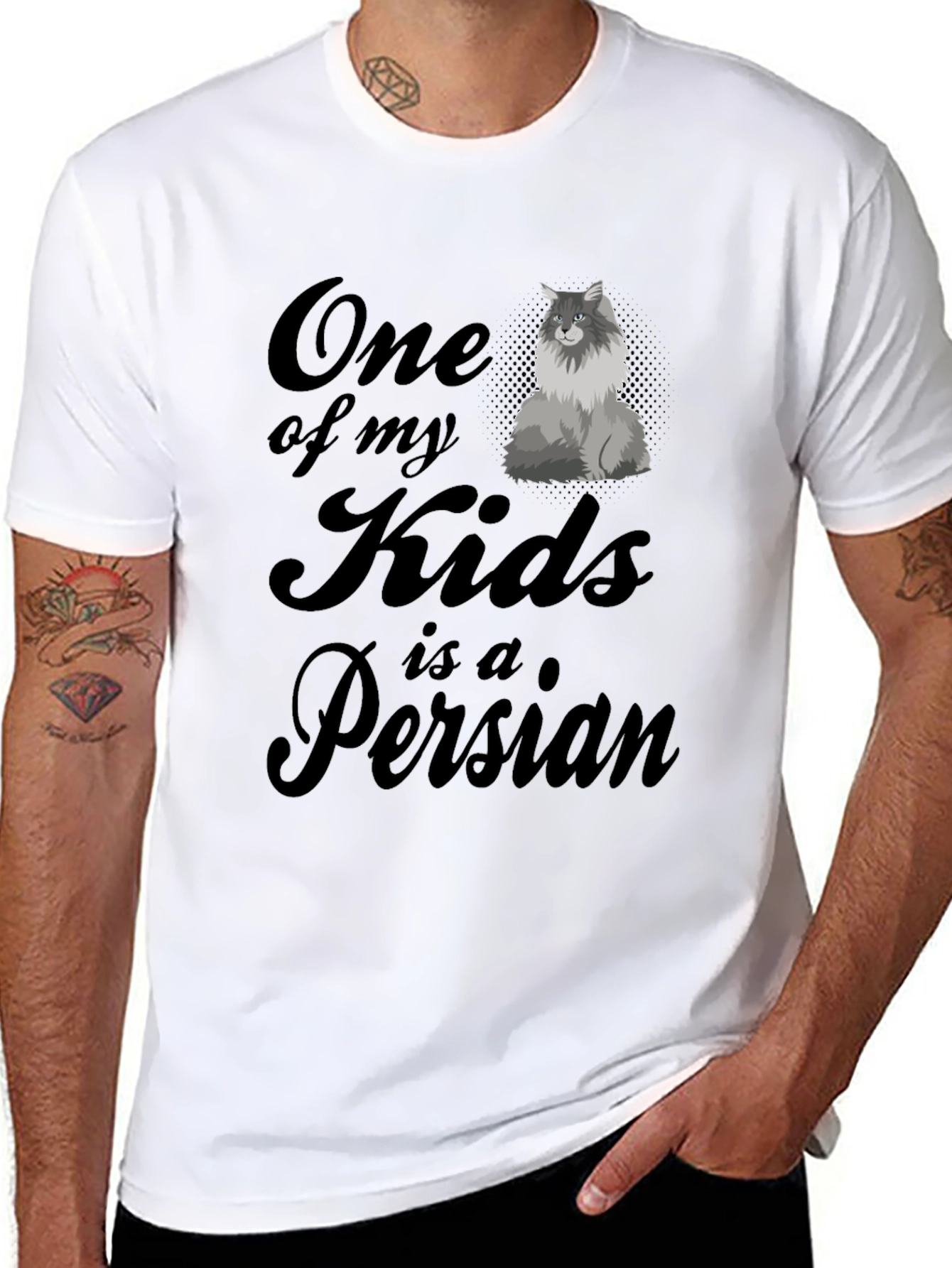 Black One of My Kids is a Persian Cat T-Shirt view 8