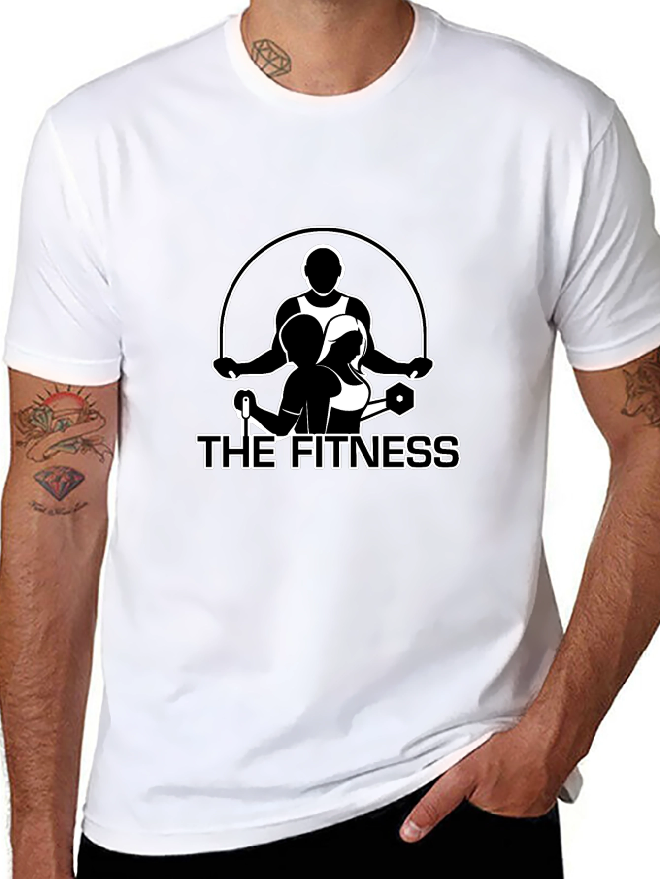 Black The Fitness Graphic T-Shirt - Gym Workout Apparel view 8