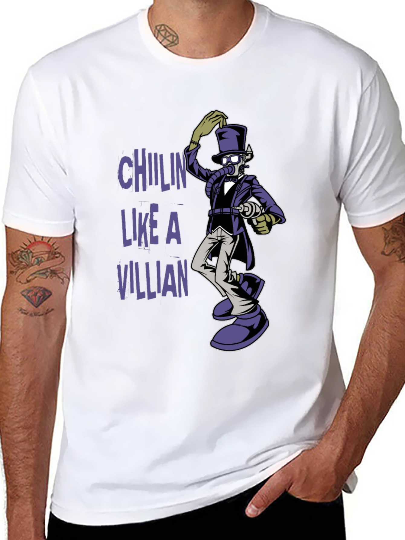 Black Chillin' Like a Villain Graphic Tee view 8