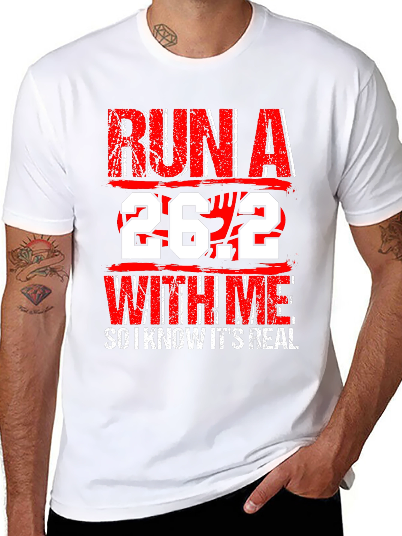 Black Run A 26.2 With Me Graphic T-Shirt view 8