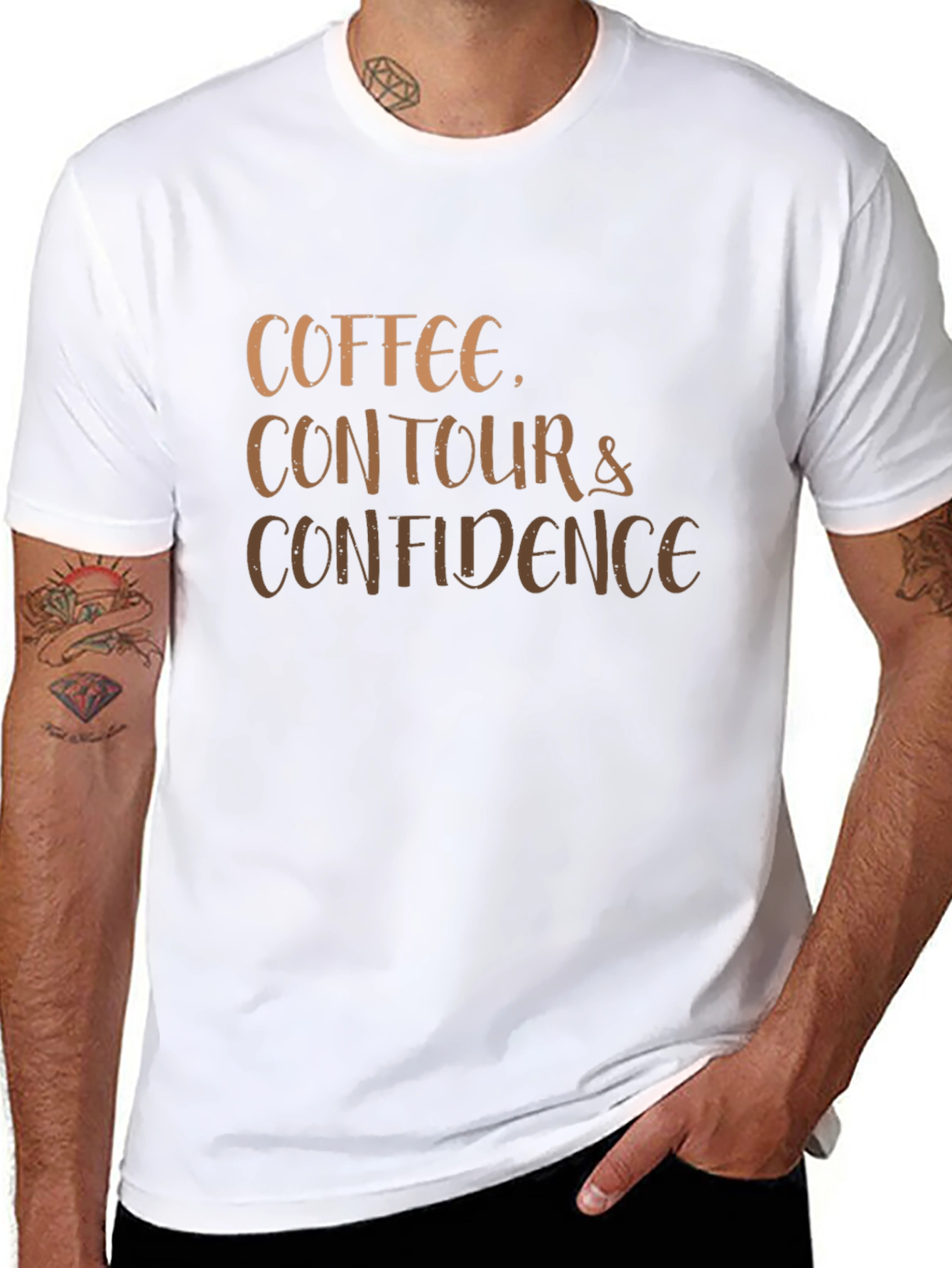 Black Coffee Contour Confidence Graphic Tee view 8