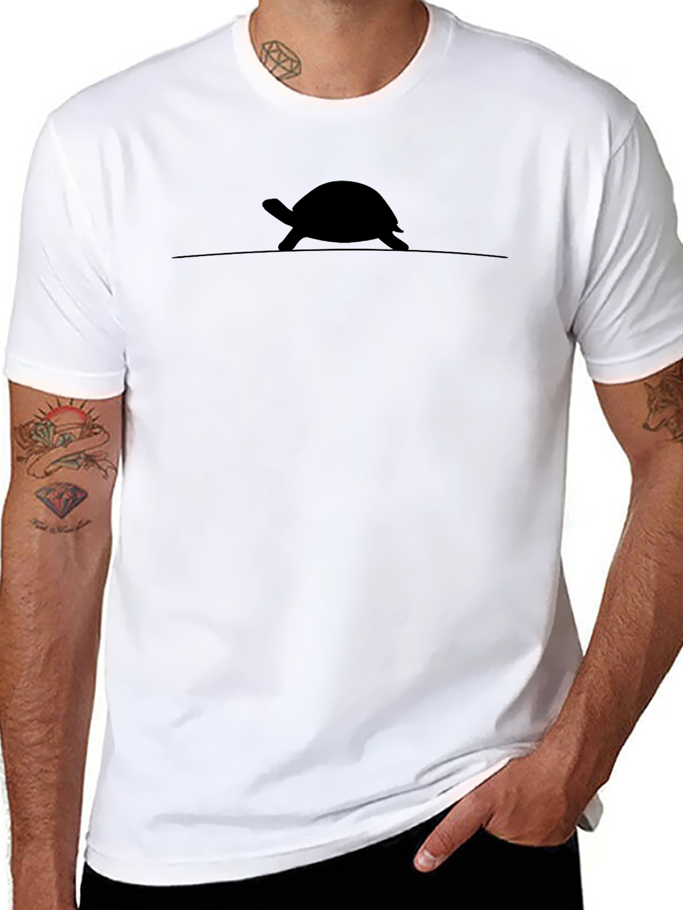 Black Turtle Silhouette Graphic Tee - Stylish & Comfortable view 8
