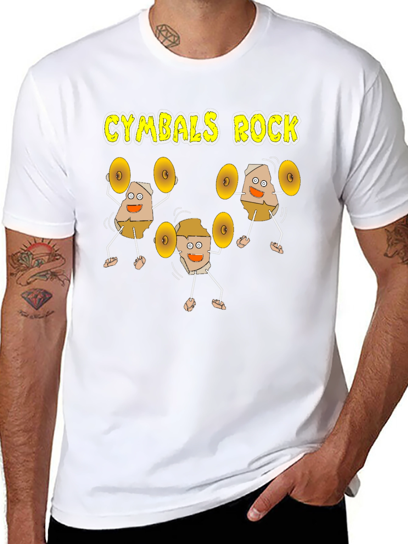 Black Cymbals Rock Funny Musician T-Shirt view 8