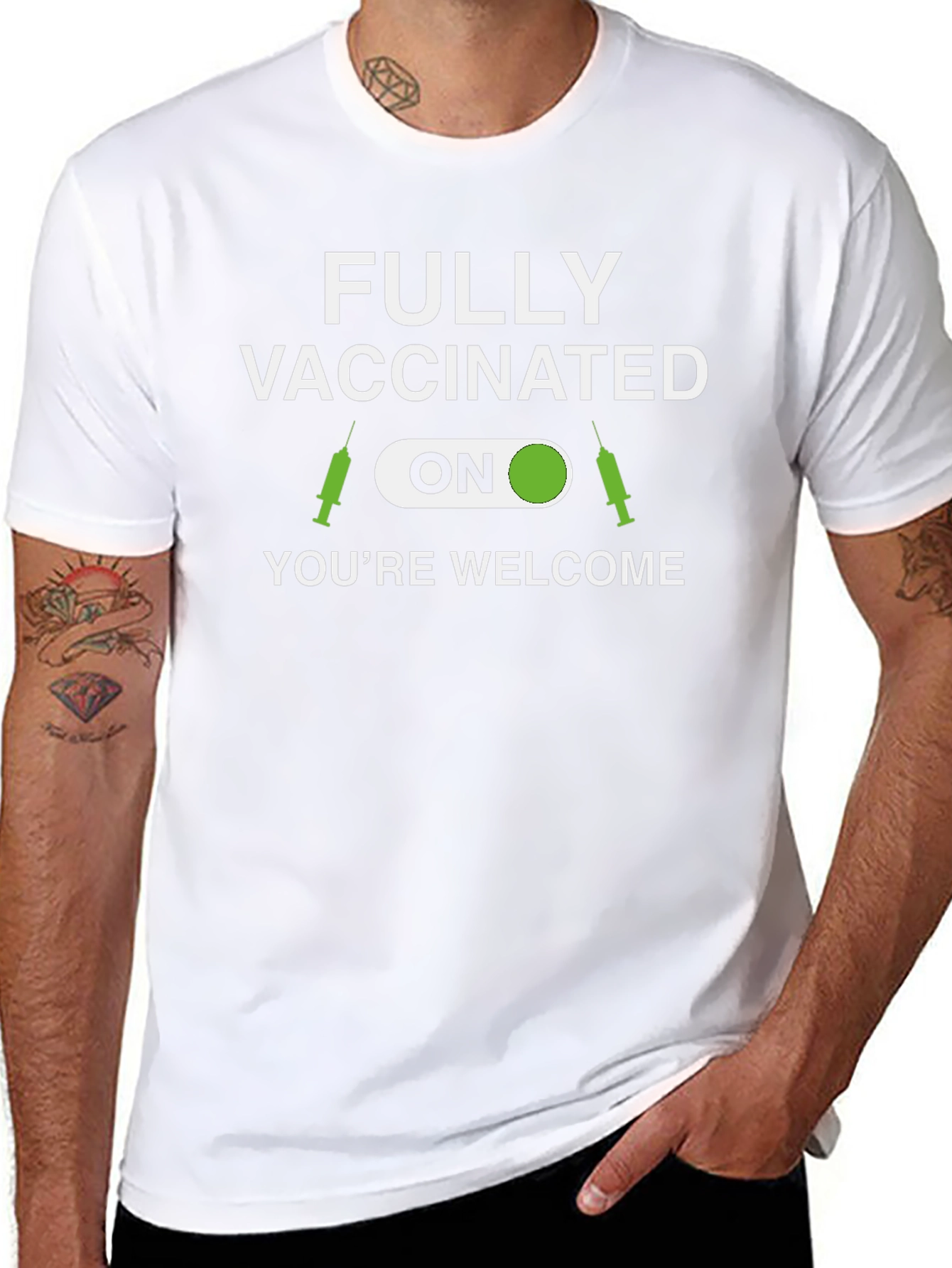 Black Fully Vaccinated T-Shirt - You're Welcome! view 8