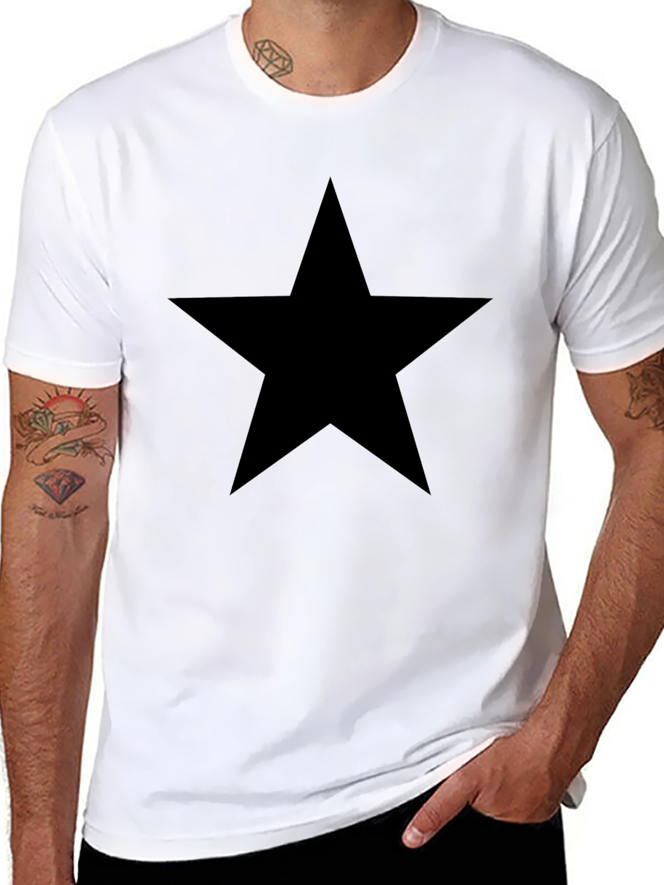 Black Black Star Graphic Tee - Casual Comfort view 8