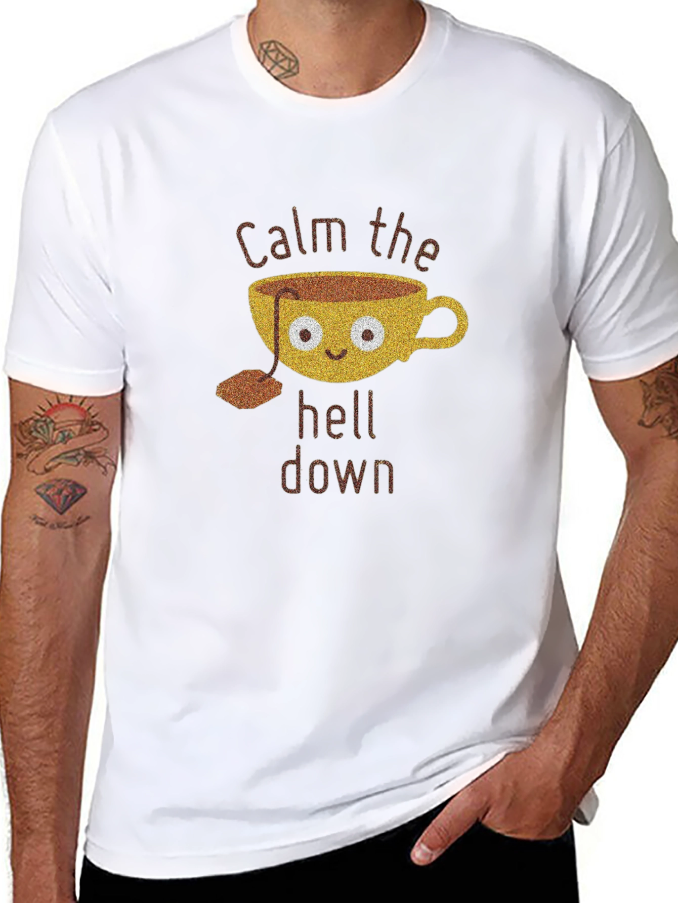 Black Calm the Hell Down Tee view 8