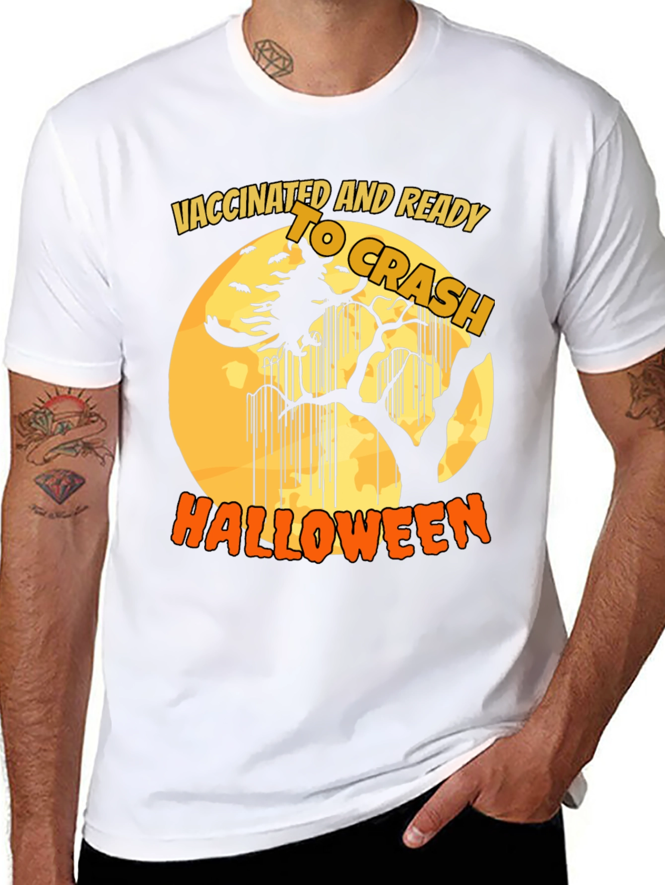 Vaccinated and Ready to Crash Halloween T-Shirt - 8