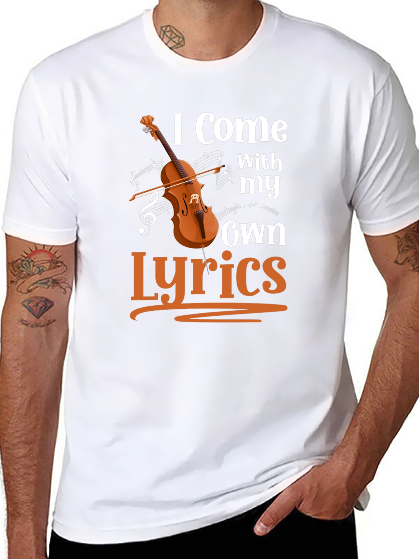 Black I Come With My Own Lyrics Graphic T-Shirt view 8