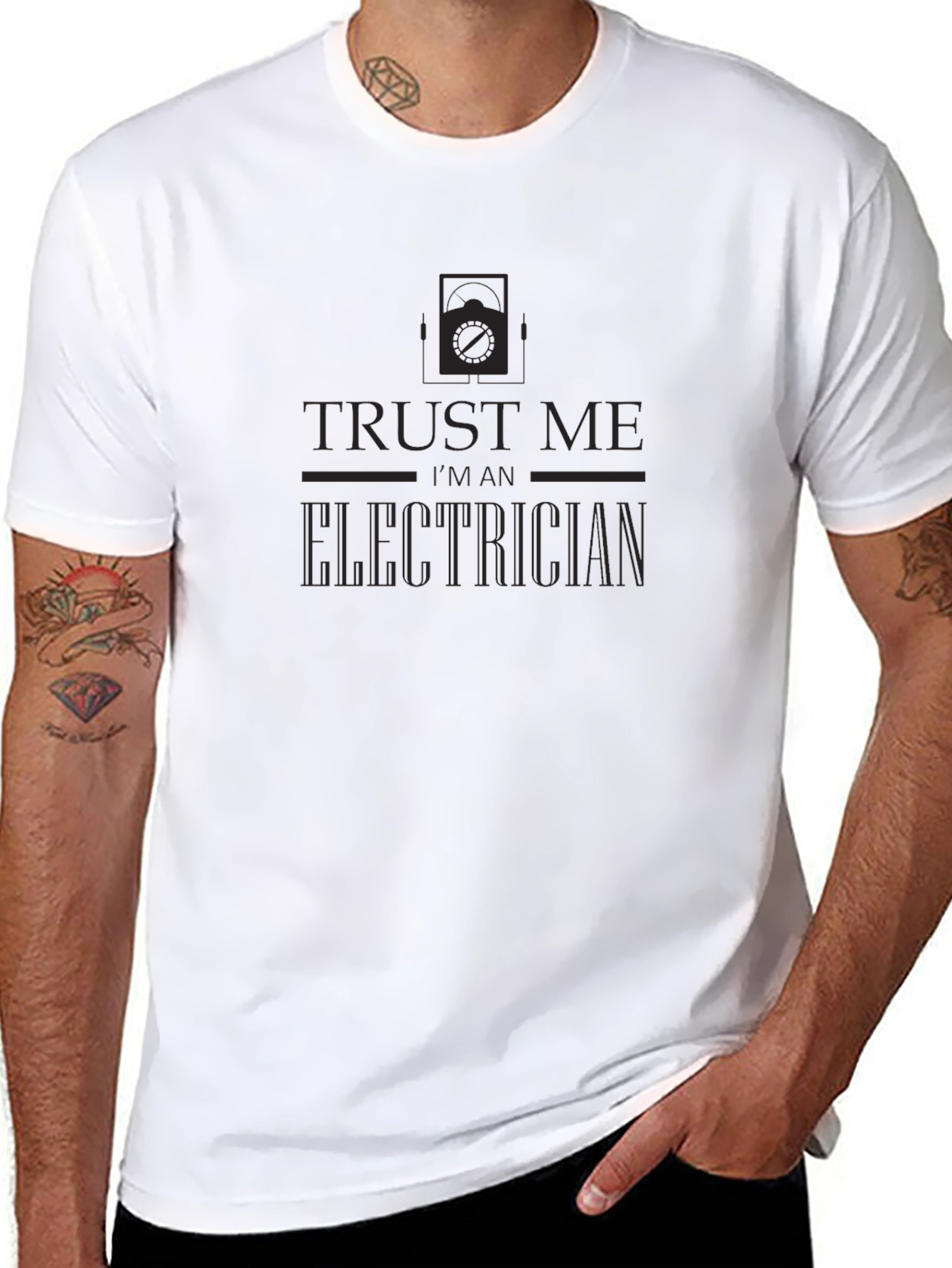 Trust Me I'm an Electrician Black Graphic Tee - 8