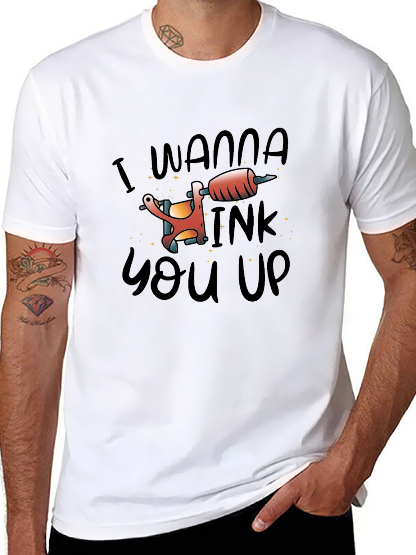 Black I Wanna Ink You Up Tattoo T-Shirt view 8