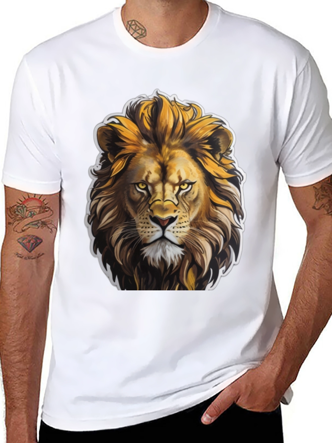 Black Lion King Graphic Tee - Black Cotton T-Shirt view 8