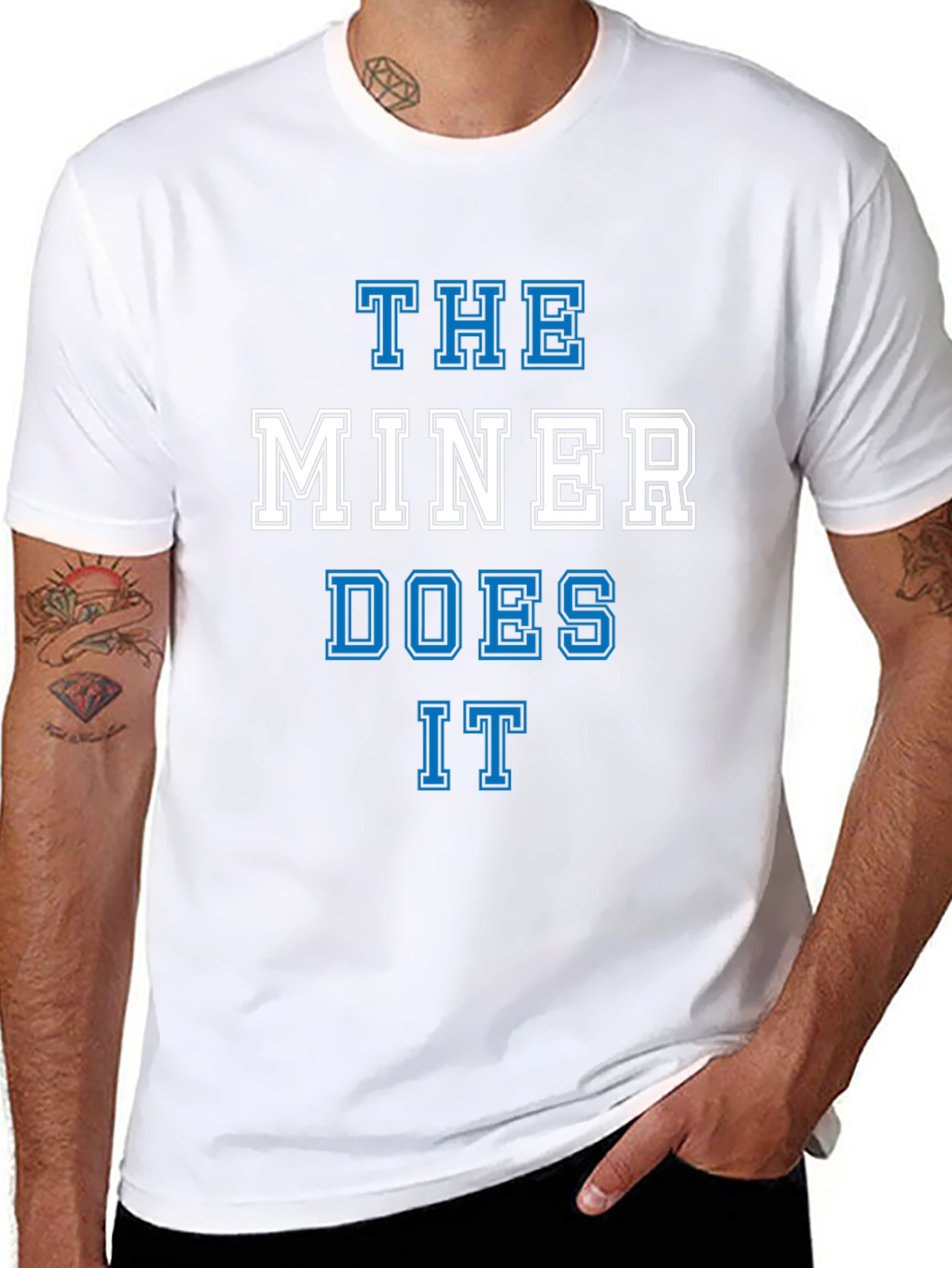 Black The Miner Does It Graphic Tee - Black Cotton T-Shirt view 8