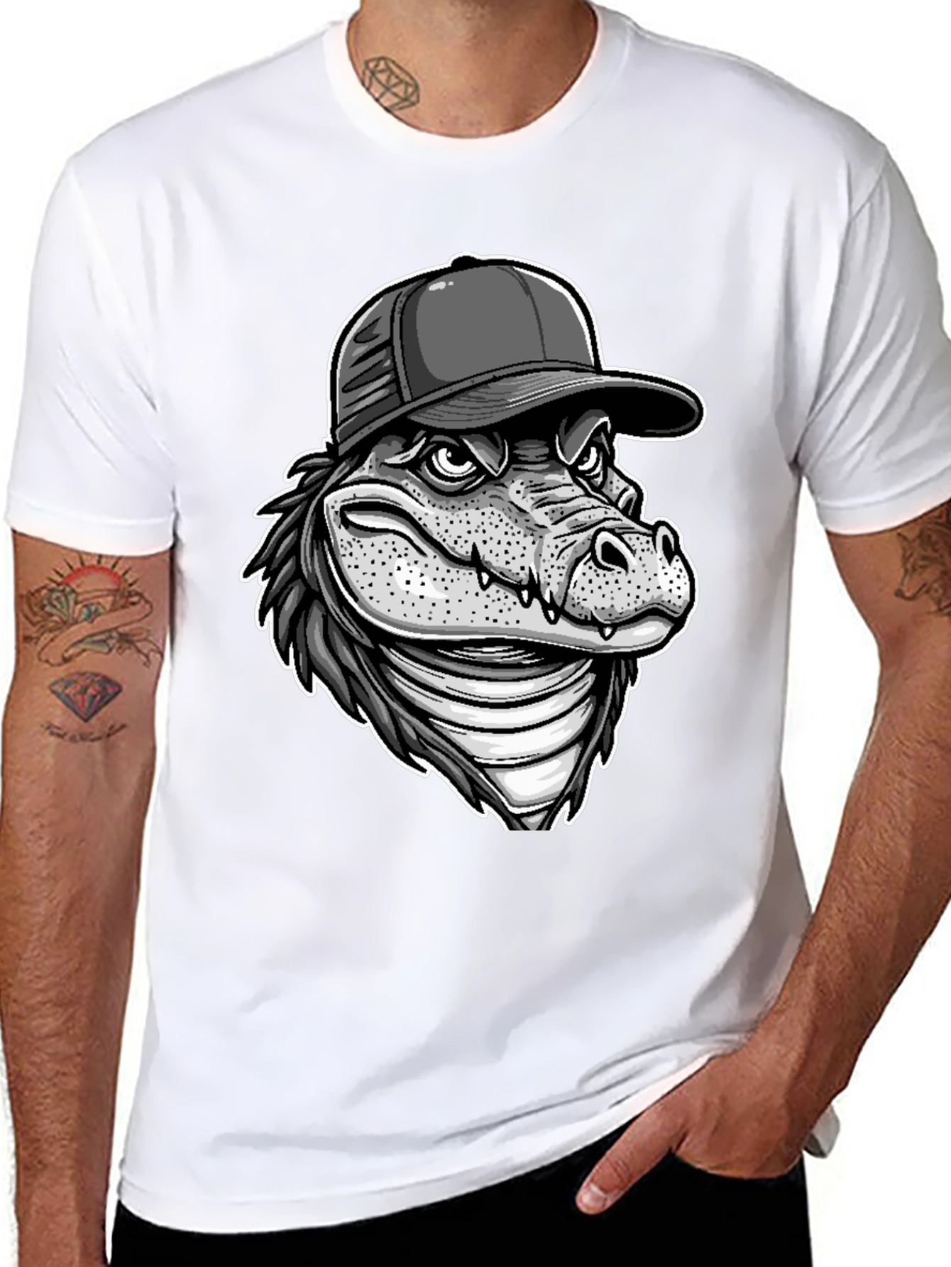 Black Alligator Graphic Tee view 8