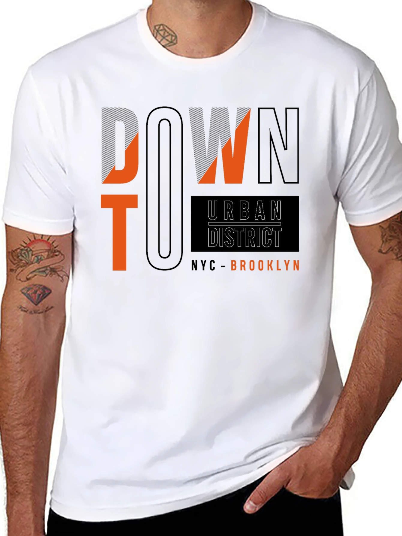 Black Downtown Urban District Black Graphic Tee view 8