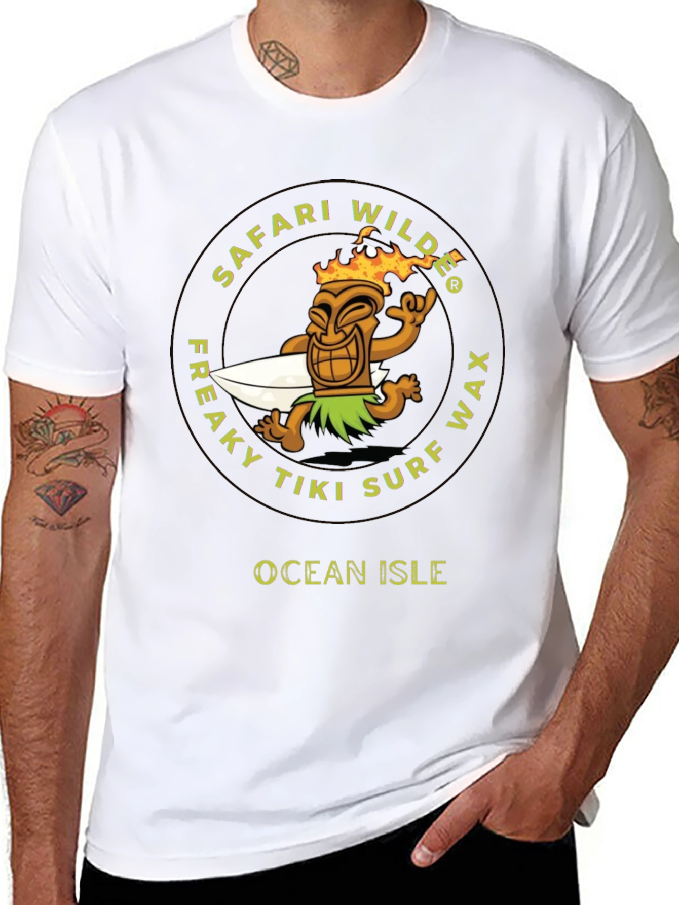 Black Safari Wilde Tiki Surf Wax Graphic T-Shirt view 8