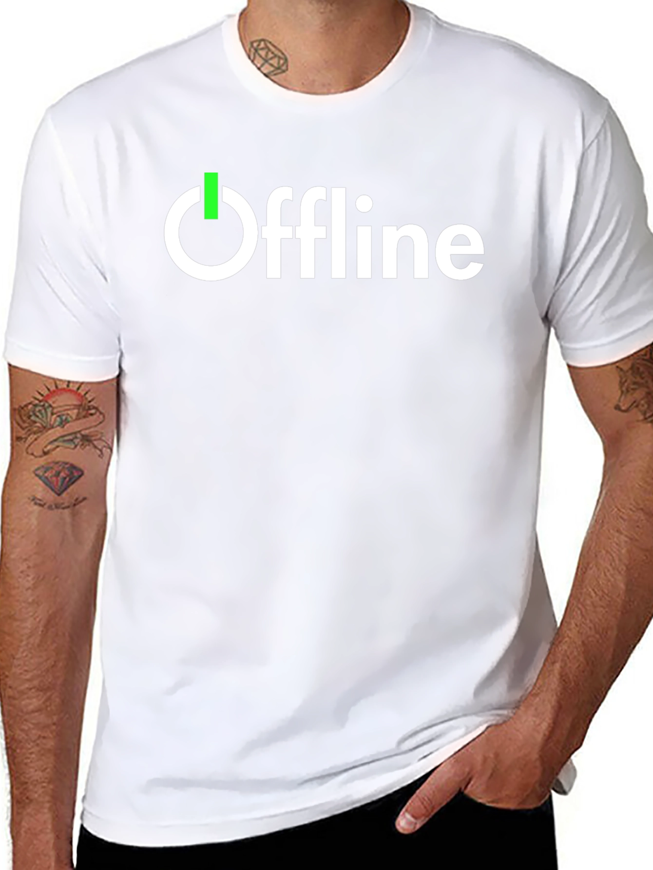 Black Offline Mode T-Shirt - Geeky Style view 8
