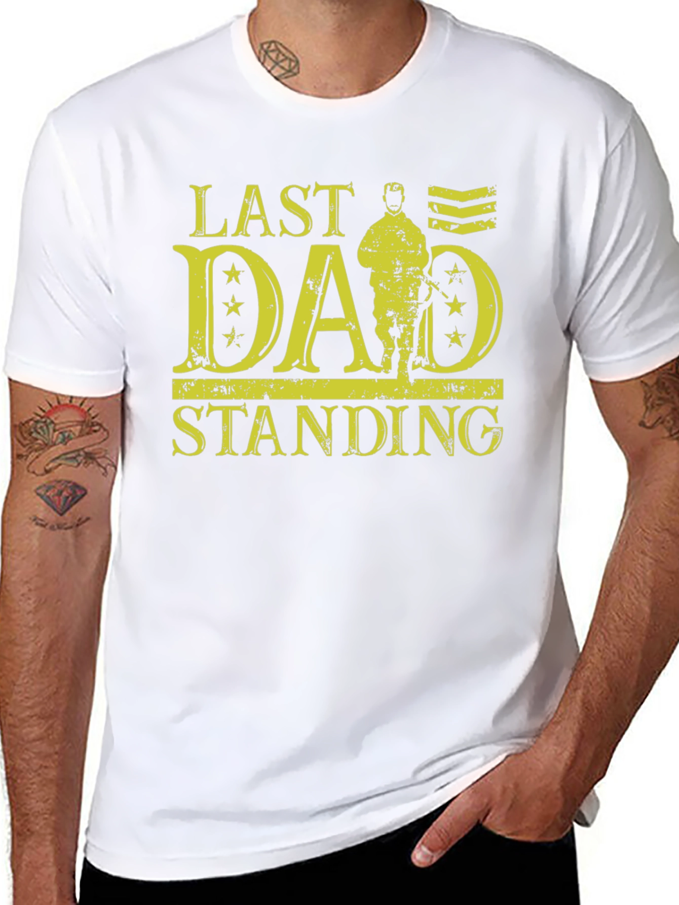 Black Last Dad Standing Graphic Tee view 8