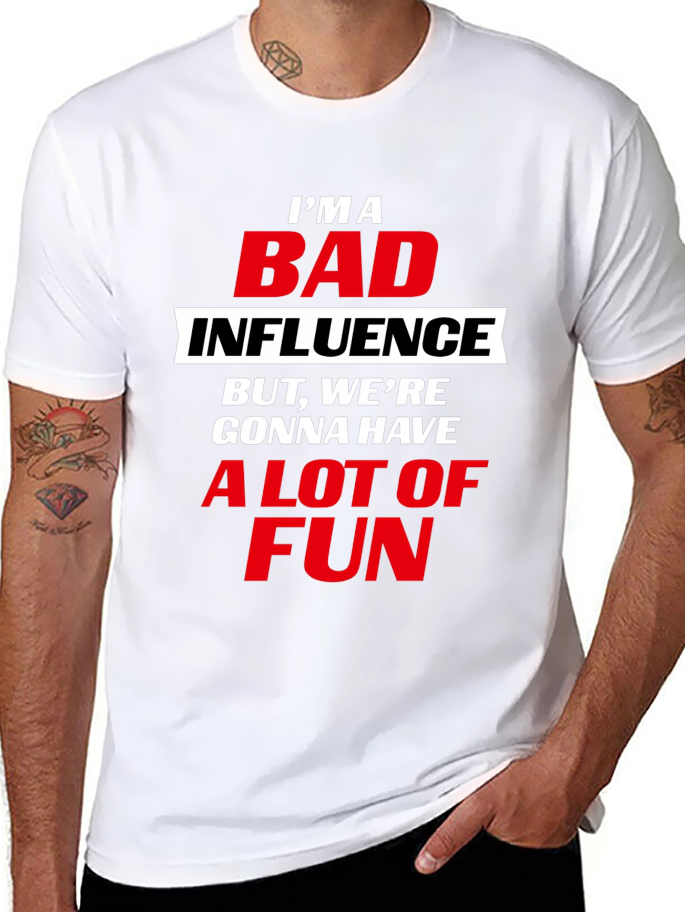 Black Bad Influence T-Shirt - Bold Graphic Tee for Fun Times view 8