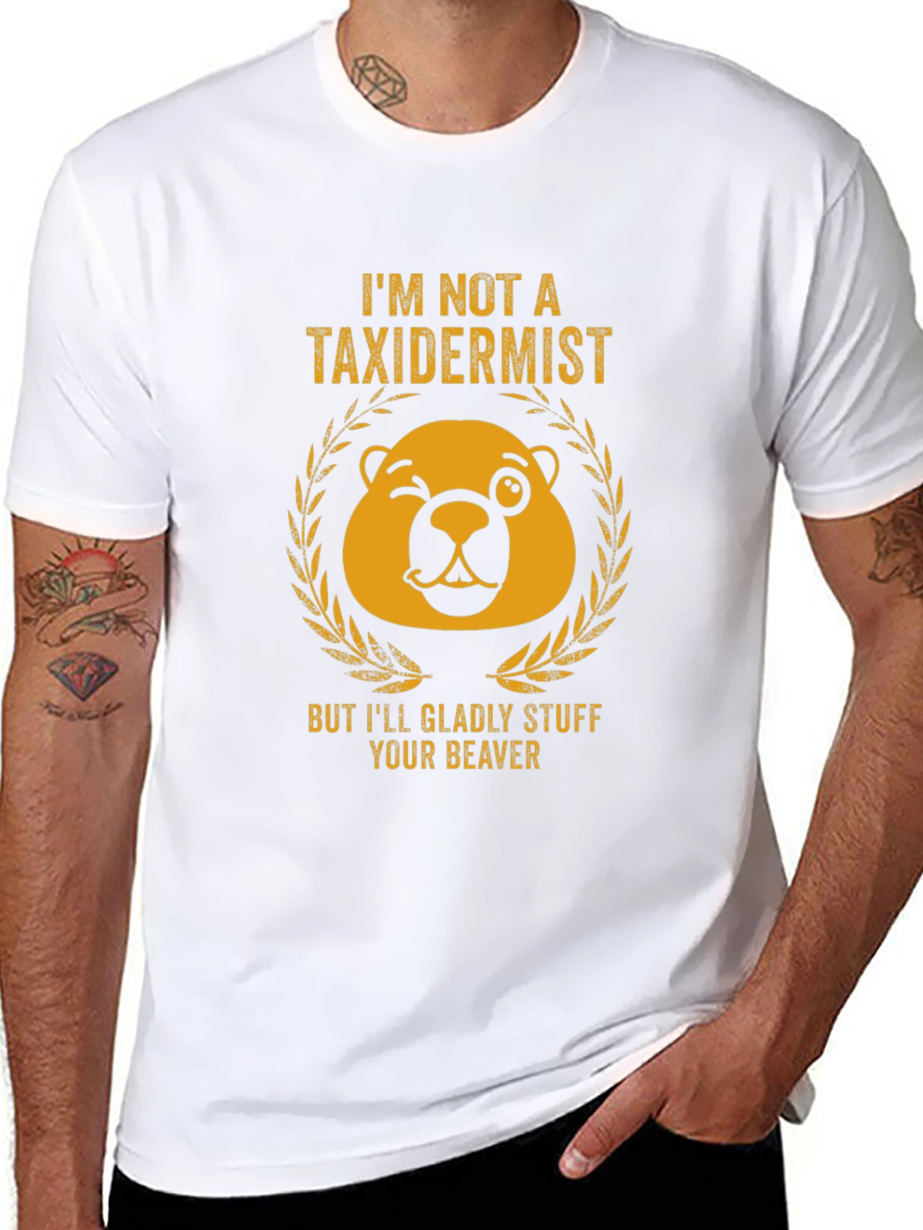 Black Funny Taxidermist Beaver Graphic T-Shirt view 8