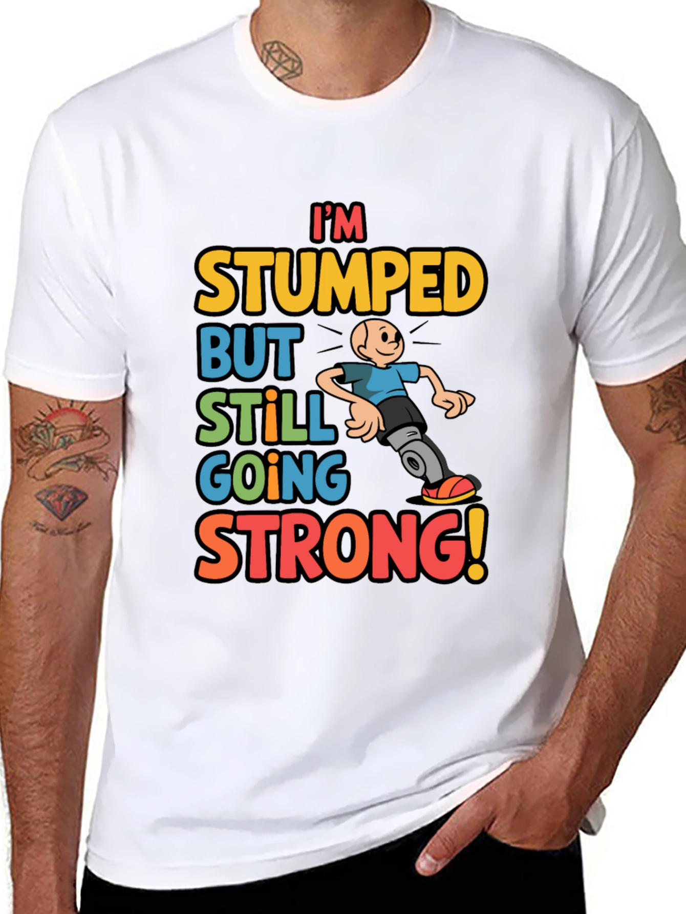 Black I'm Stumped But Still Going Strong Graphic T-Shirt view 8