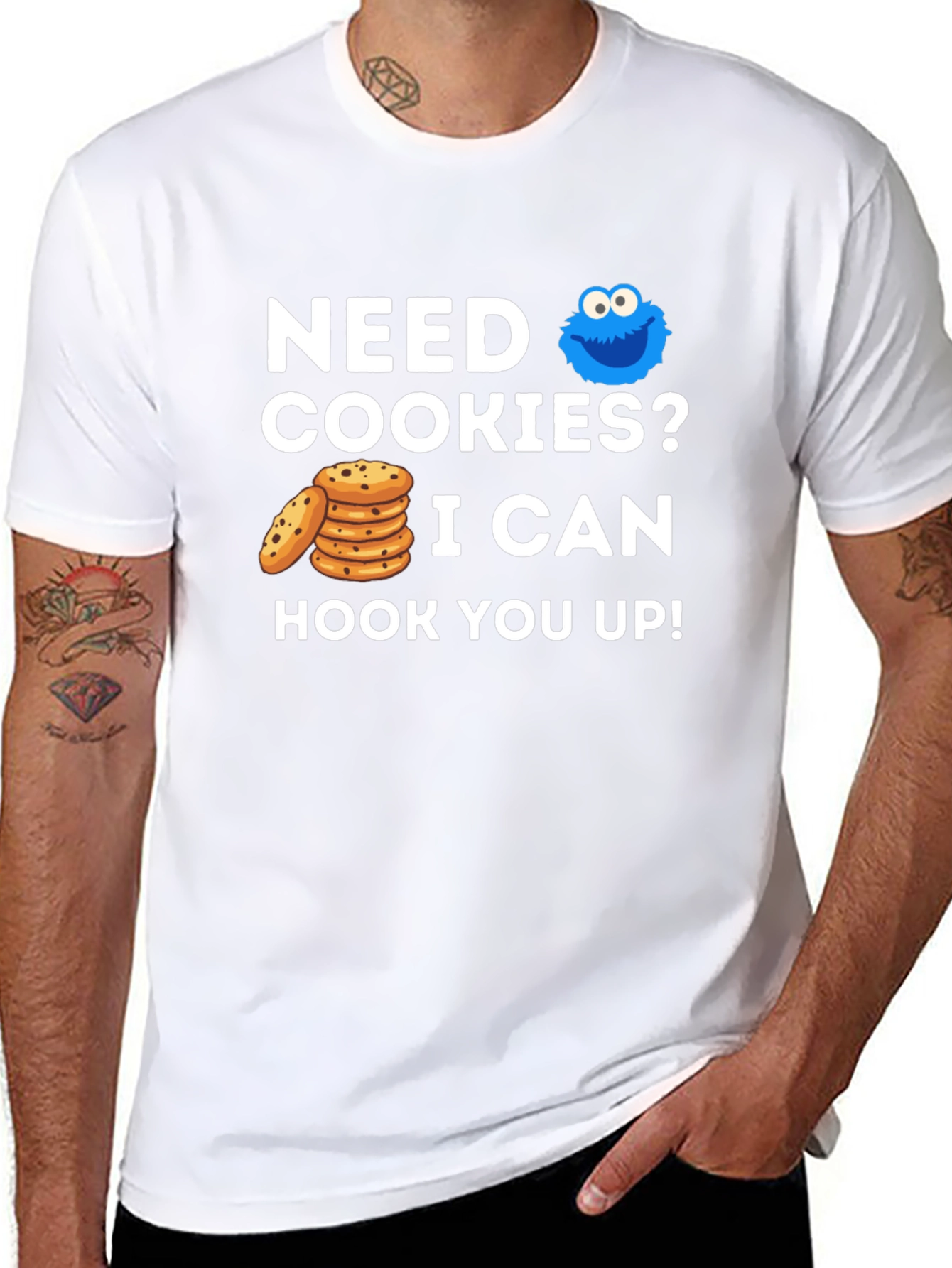 Black Need Cookies? Graphic Tee - Cookie Monster Style! view 8