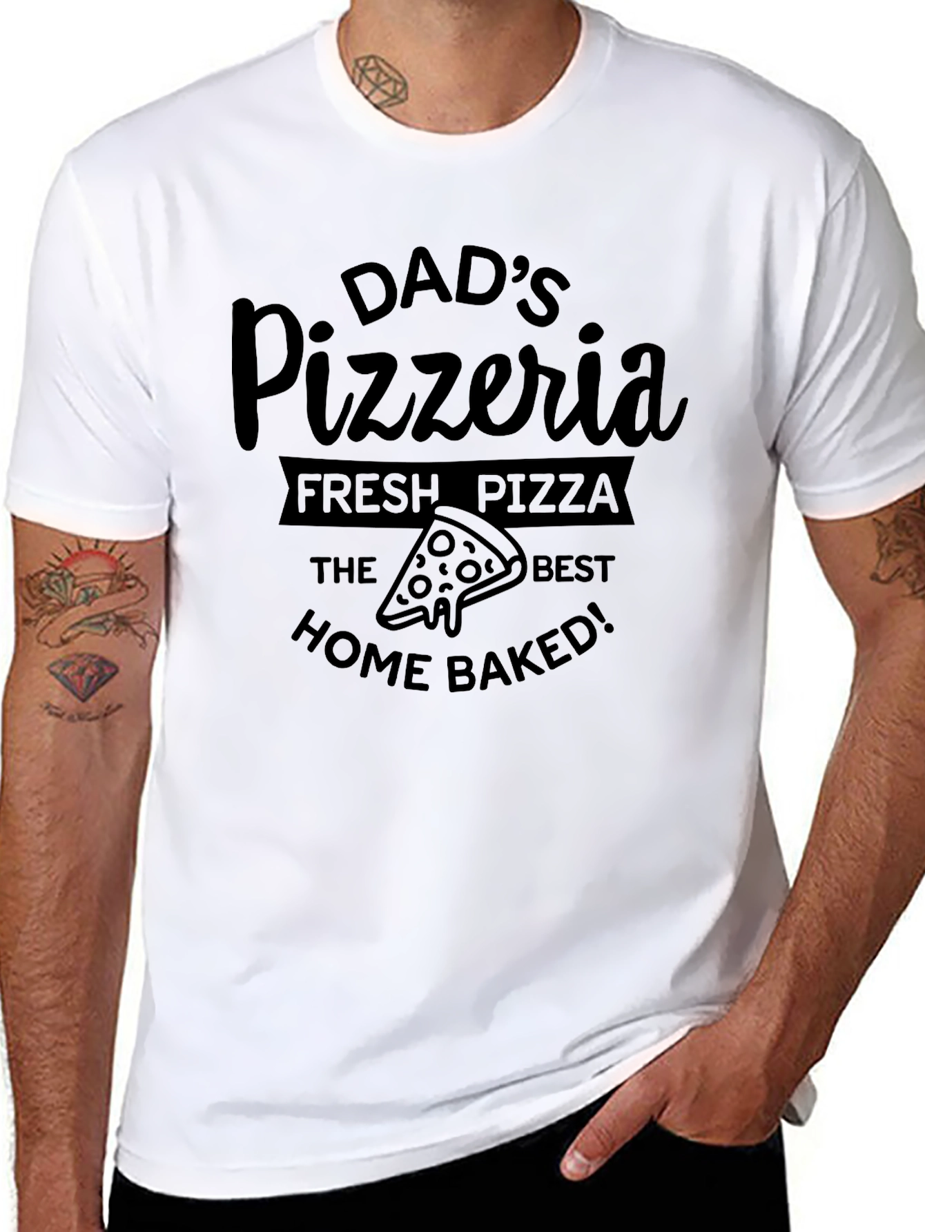 Black Dad's Pizzeria Black T-Shirt - Fresh, Home Baked Pizza view 8