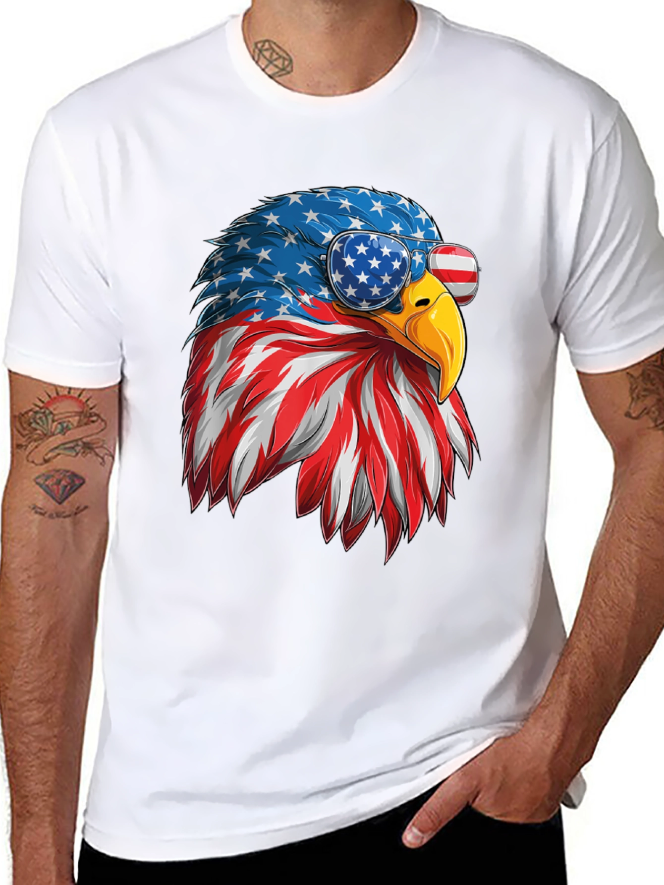Black Patriotic Eagle Graphic Tee view 8