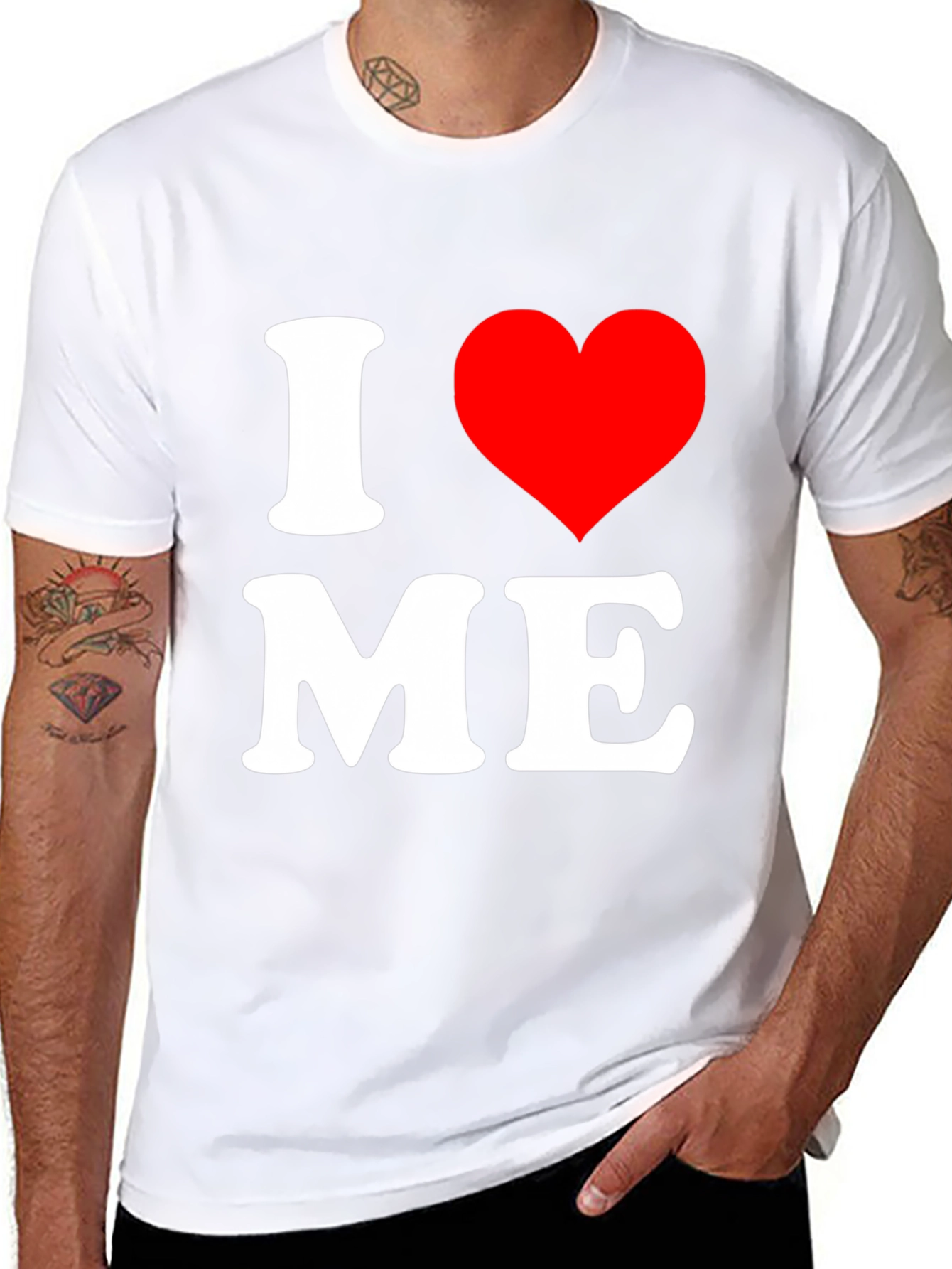 Black I Heart Me Black Graphic Tee view 8