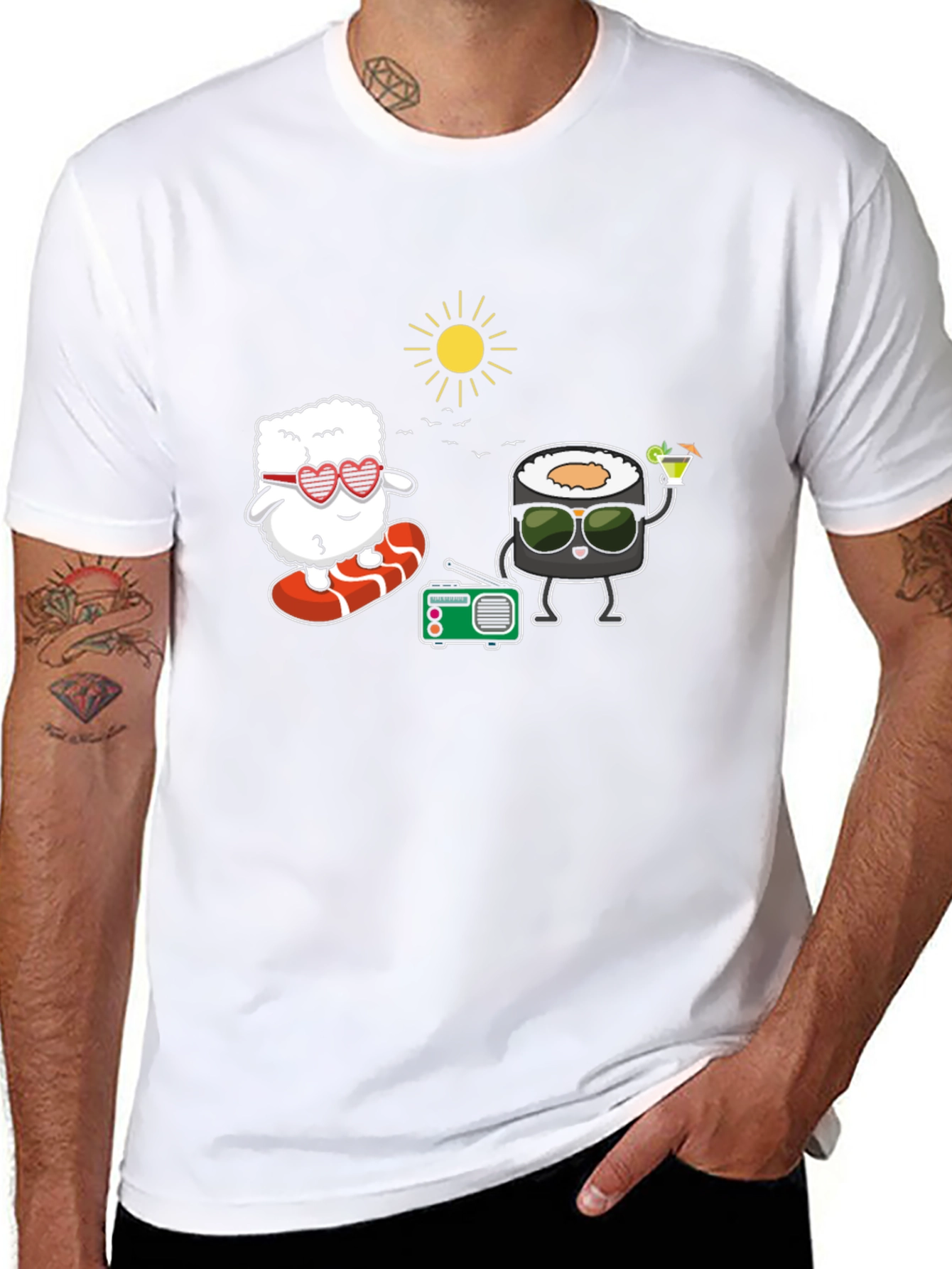Black Sushi Fun T-Shirt - Beach Vibes view 8
