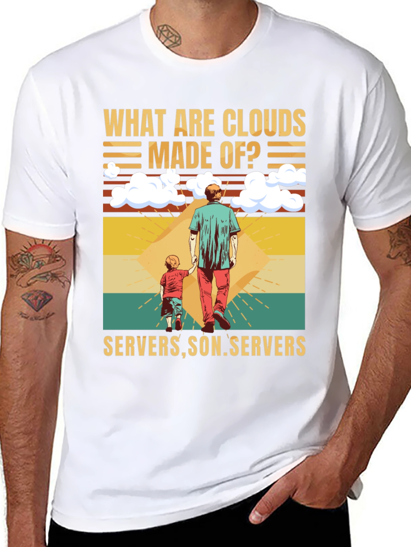 Black Cloud Made of Servers Funny T-Shirt view 8
