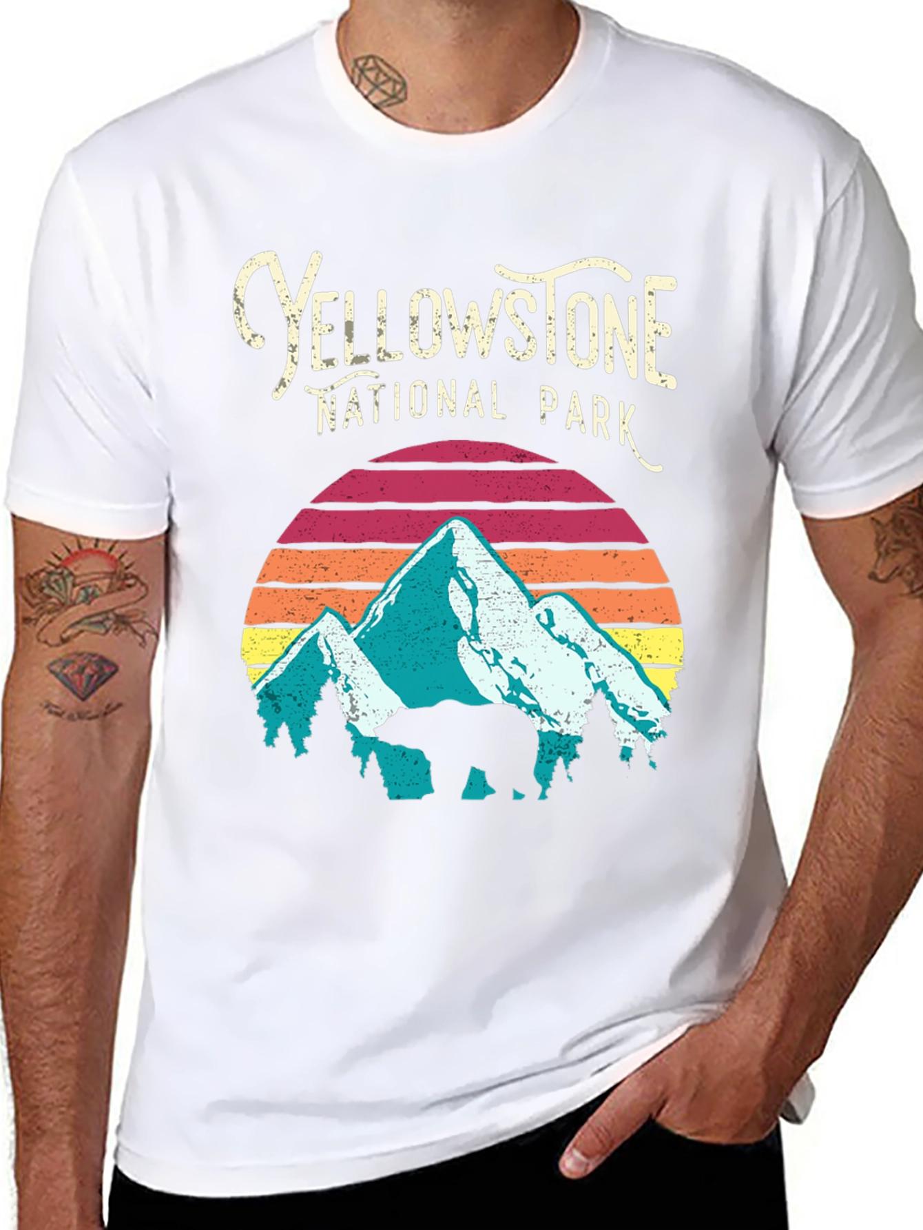 Black Yellowstone National Park Bear Graphic T-Shirt view 8