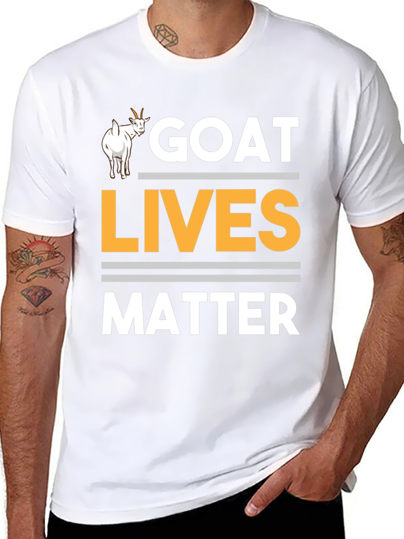 Black Goat Lives Matter T-Shirt - Funny Graphic Tee view 8