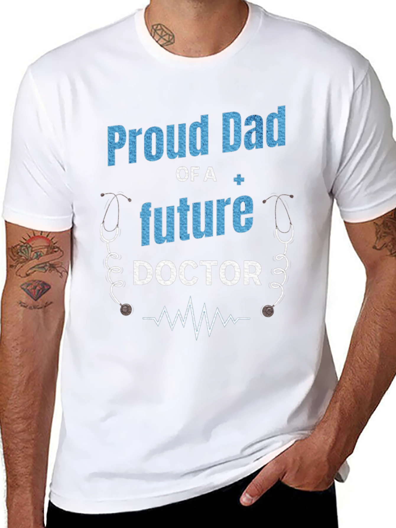 Black Proud Dad of a Future Doctor T-Shirt view 8