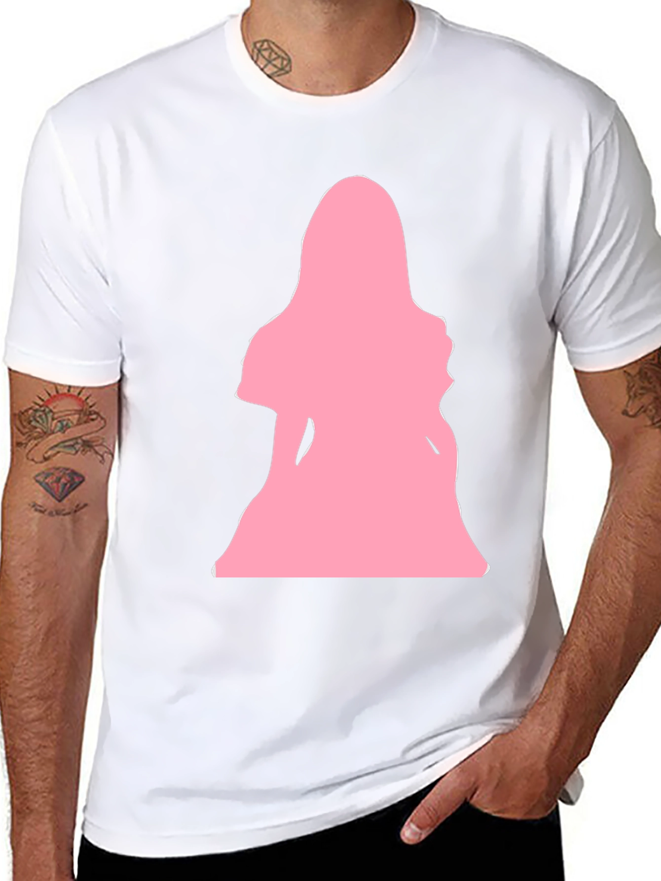 Black Pink Silhouette Graphic T-Shirt - Black view 8